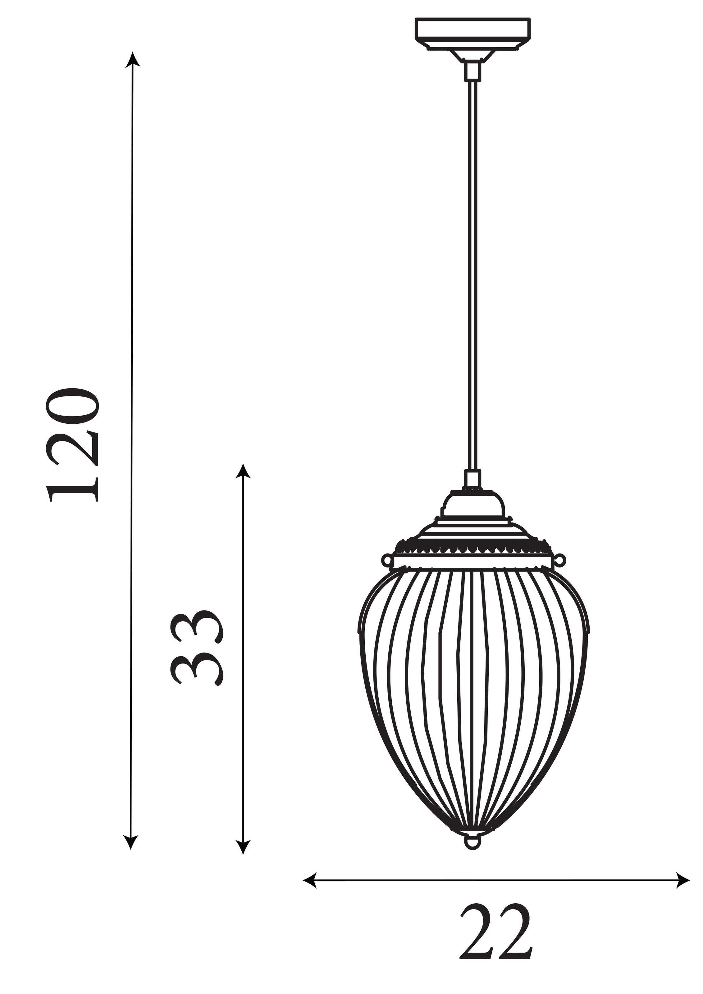 Searchlight Pendelleuchte »Moskauer Anhänger - Antikes Messingmetall und geripptes Glas« E27 1 Stk.