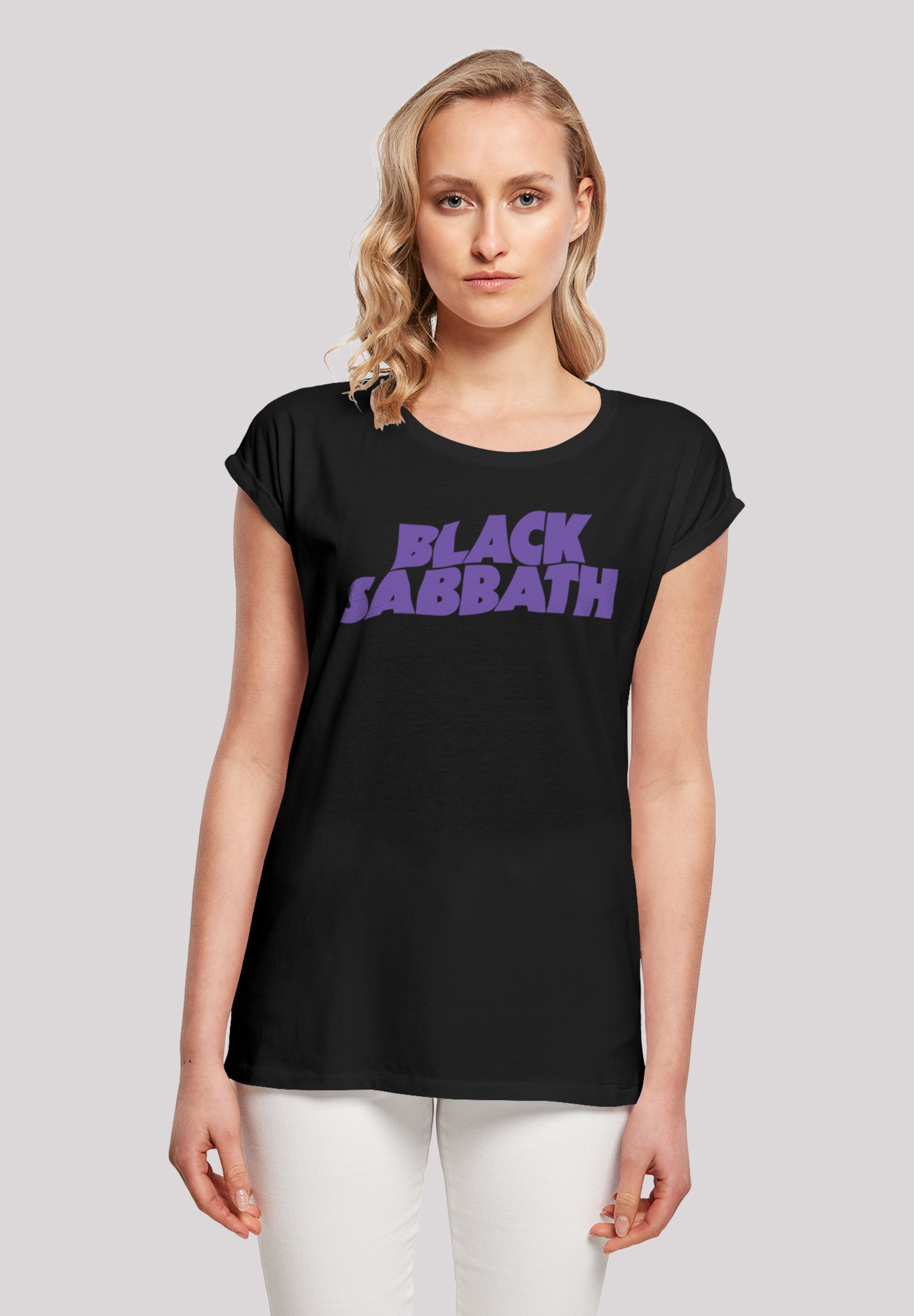 Black«, für Wavy T-Shirt Sabbath F4NT4STIC Logo Metal Heavy »Black bestellen Band Print | BAUR