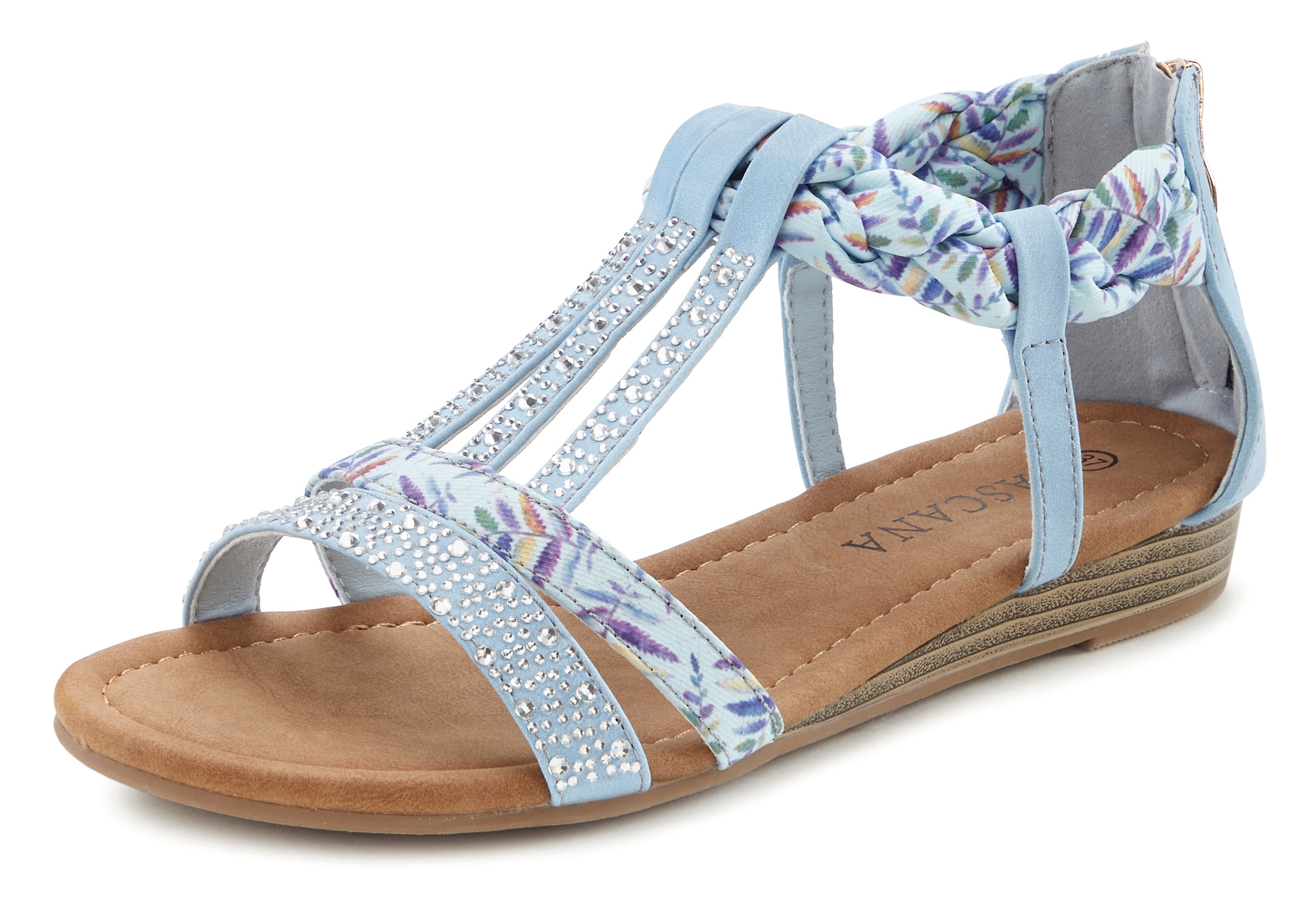 LASCANA Sandale "Sommerschuh, Sandalette,", mit Verzierung und kleinem Keil günstig online kaufen