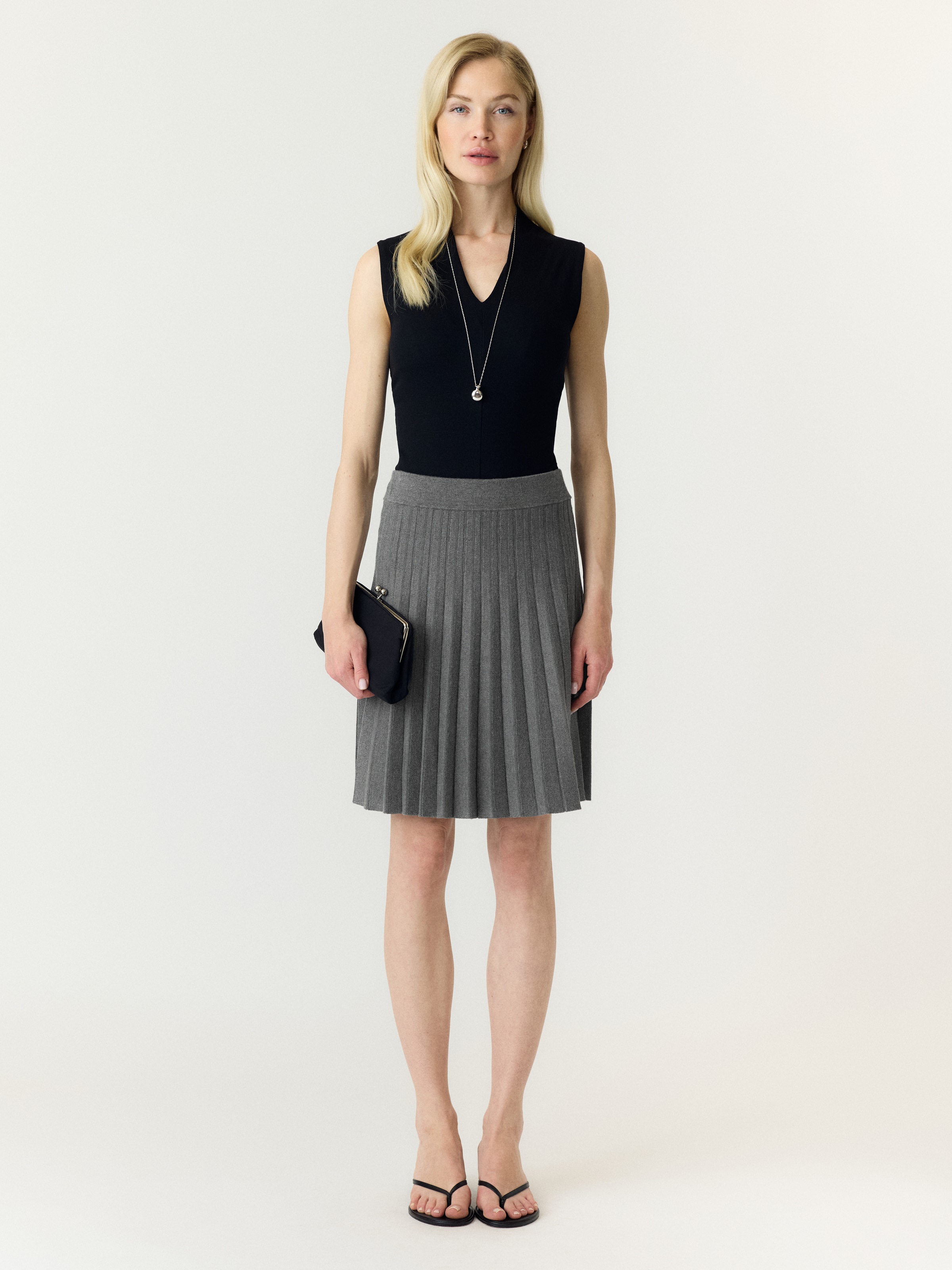 Y.A.S Strickrock »YASELENA HW PLEATED SKIRT S. NOOS« Viskosemischung