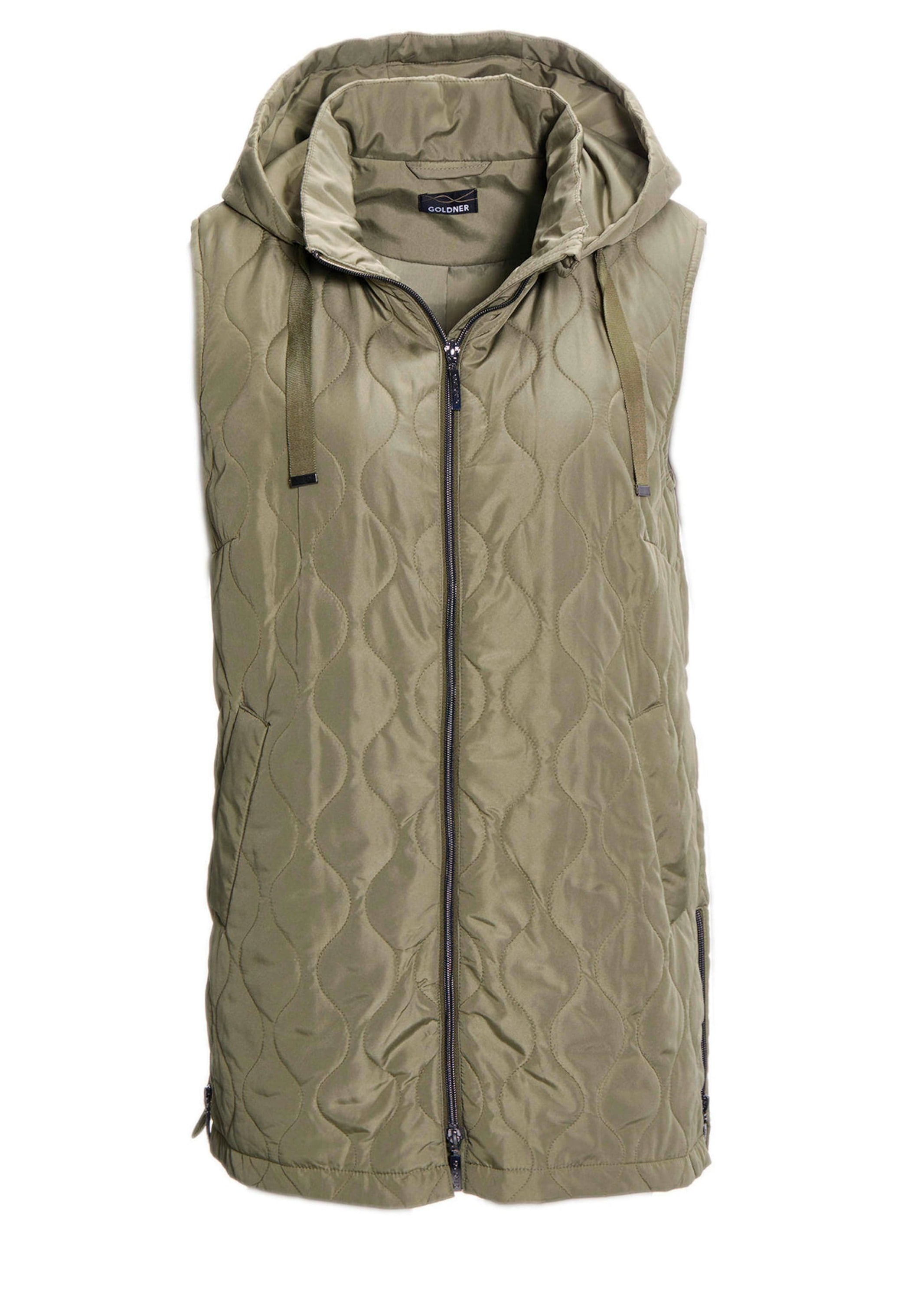GOLDNER Kurzweste "Weste mit Kapuze" seitliche Schlitze mit Reißverschluß günstig online kaufen