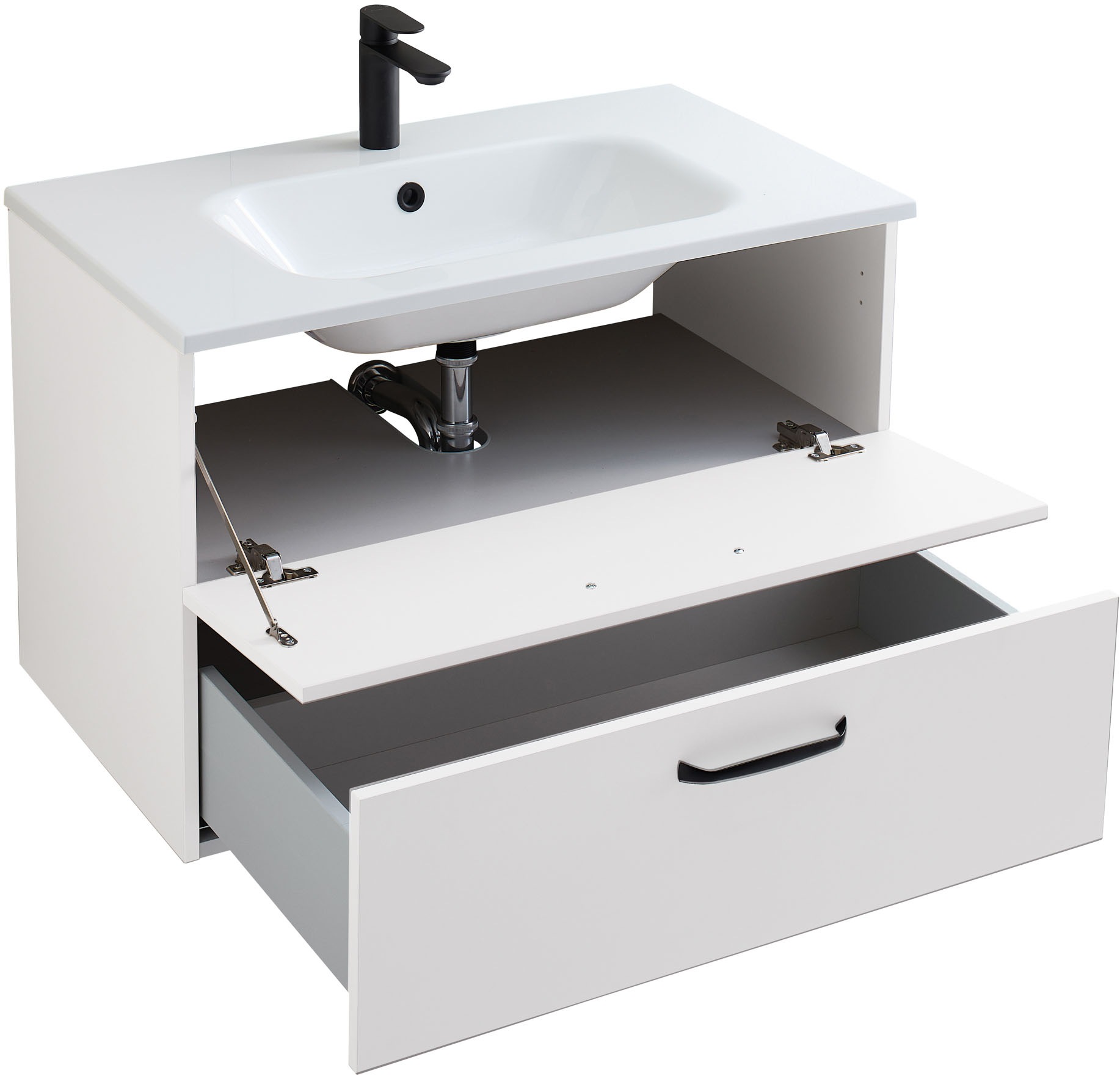 Saphir Badmöbel-Set "Quickset 500, Waschtischunterschrank mit Mineralmarmor günstig online kaufen