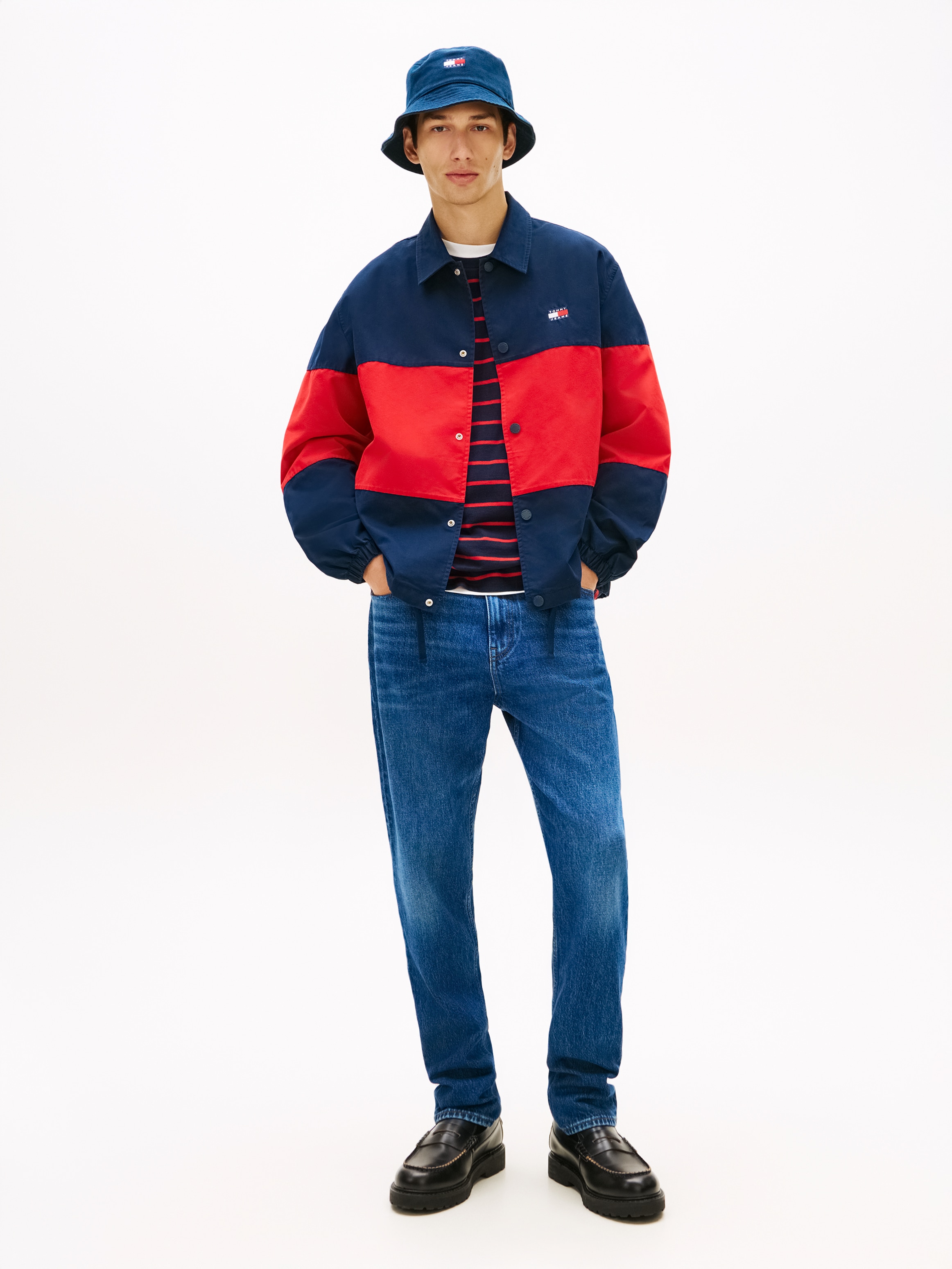 Tommy Jeans Hemdjacke »TJM COLORBLOCK« ohne Kapuze Regular fit mit Hemdkragen