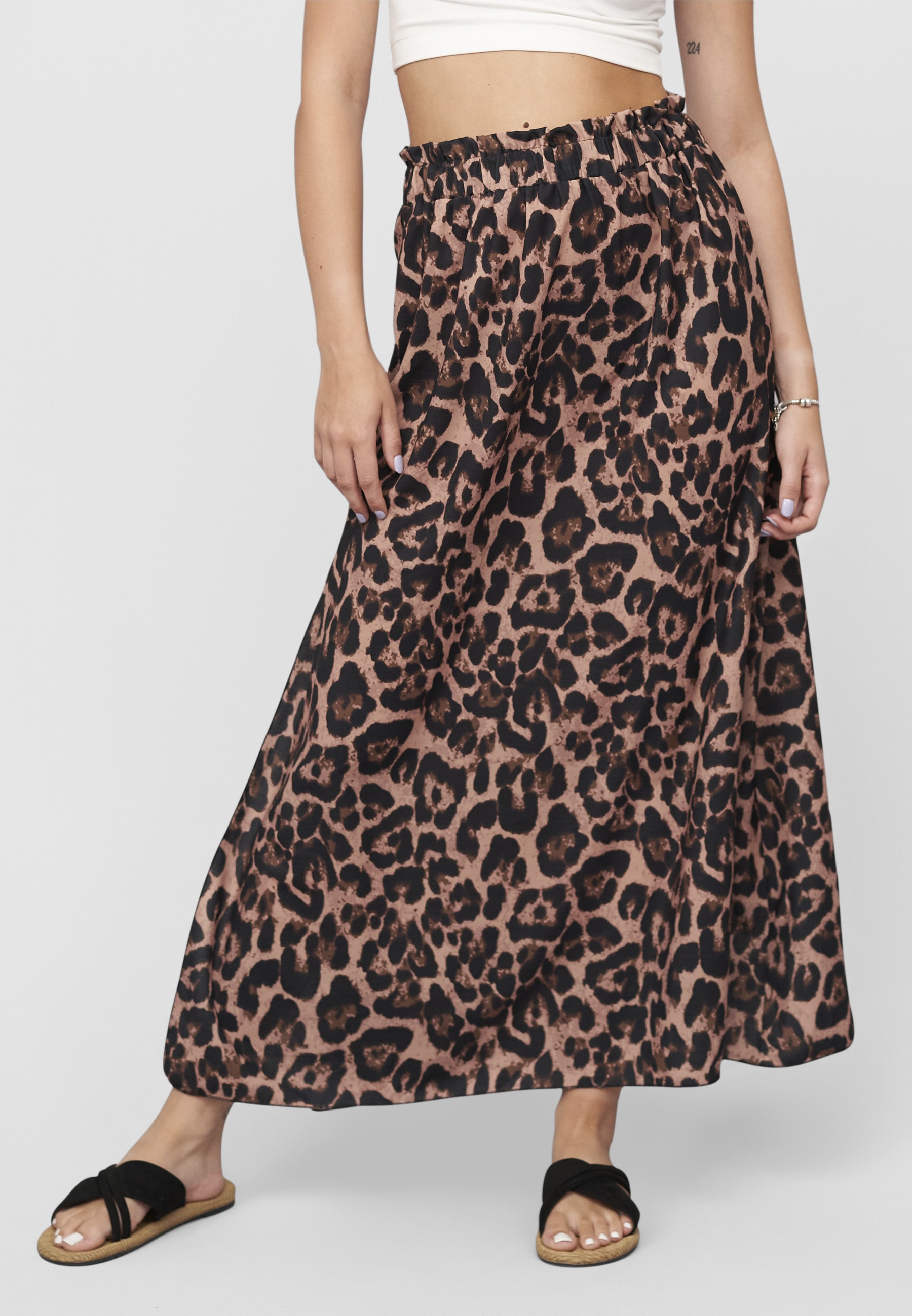 CLOUD 5IVE Sommerrock »CLOUD 5IVE Maxi Skirt with side slit and leo print« 1 Stk.