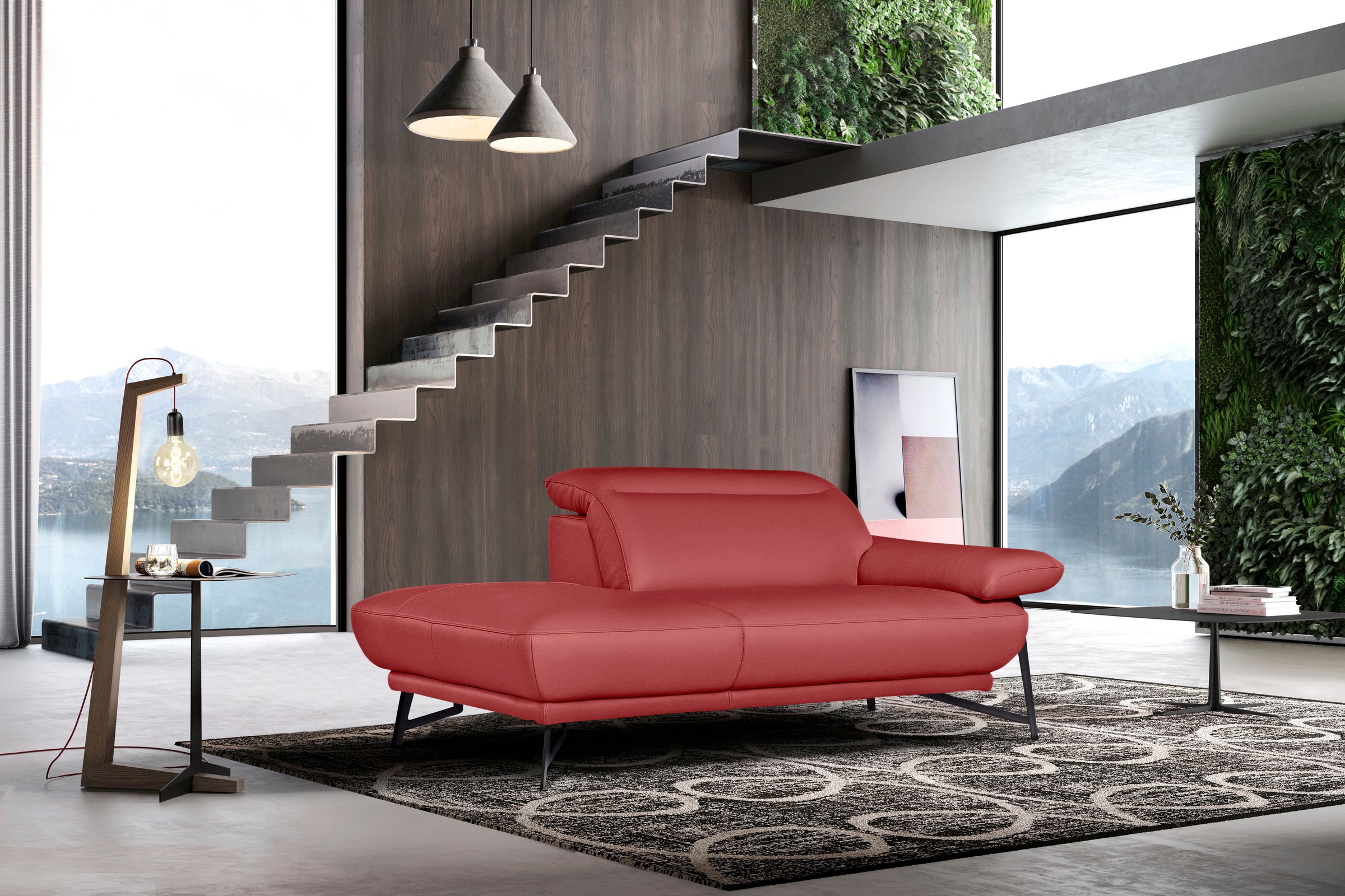 Egoitaliano Polstergarnitur »Anais, Design mit hohem Sitzkomfort für mehr Bequemlichkeit«, Set: bestehend aus Sofa und Ottomane, inkl. Kopfteilverstellung