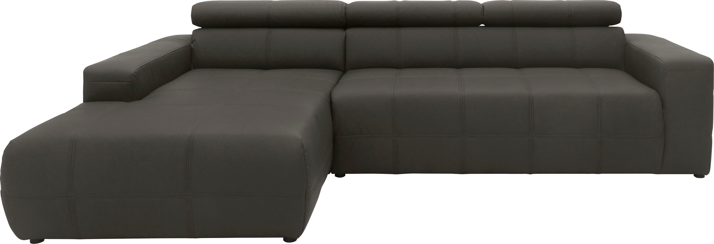 DOMO collection Ecksofa "BRANDON 289x177x80 cm, whlw. mit Sitztiefenverstellung, L-Form" mit Kopfteilverstellung, wahlweise Sitztiefenverstellung, L-Form