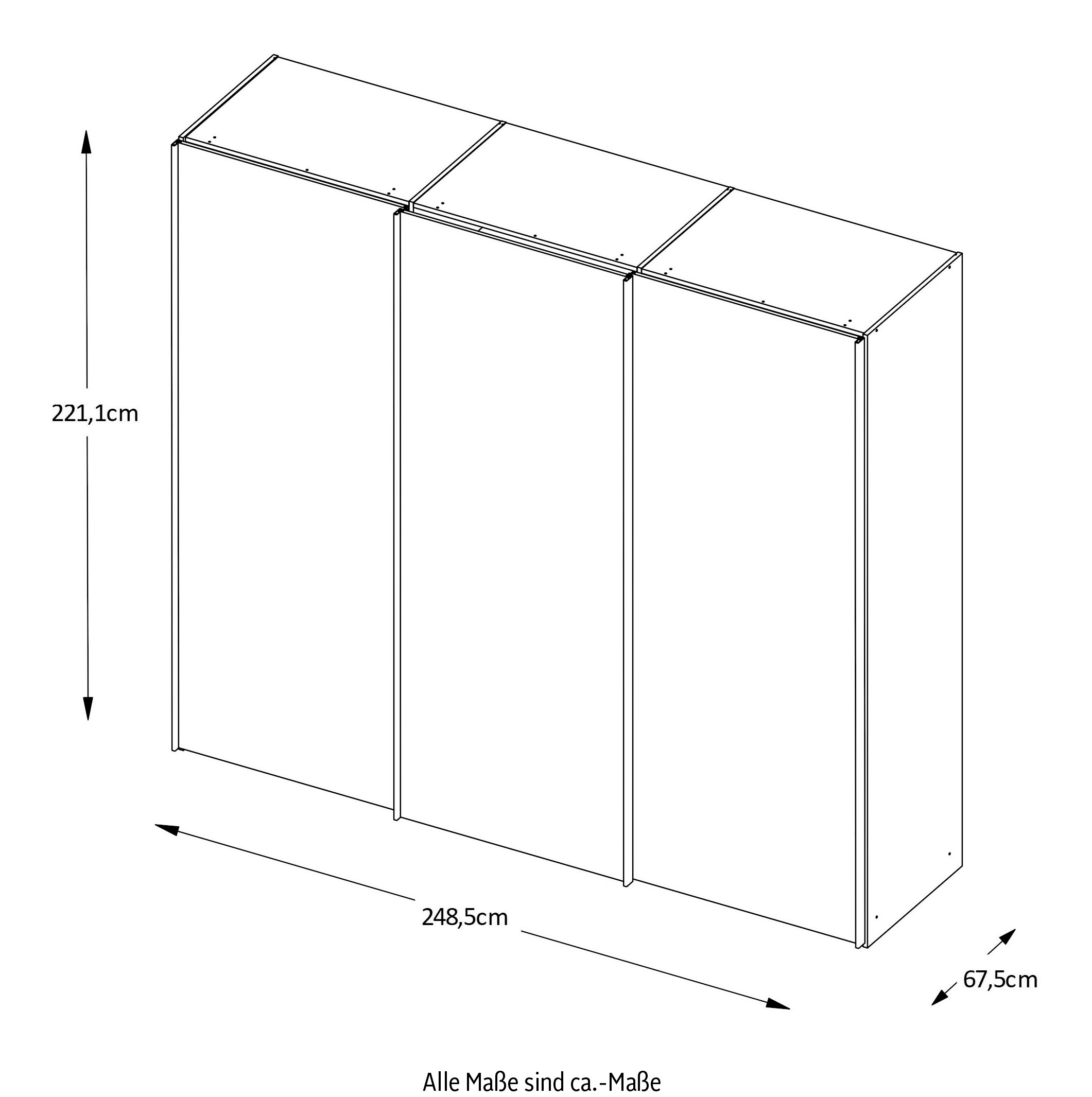 STAUD Schwebetürenschrank »Sinfonie Plus, edles Design in hochwertiger Qualität, Made in Germany«, Mit vier verschiedenen Ausstattungsvarianten