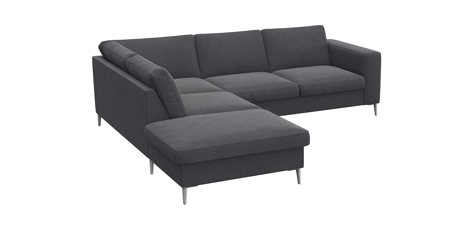 FLEXLUX Ecksofa "Fiore, L-Form", breite Armlehnen, Füße alufarben, B/T 241/ günstig online kaufen