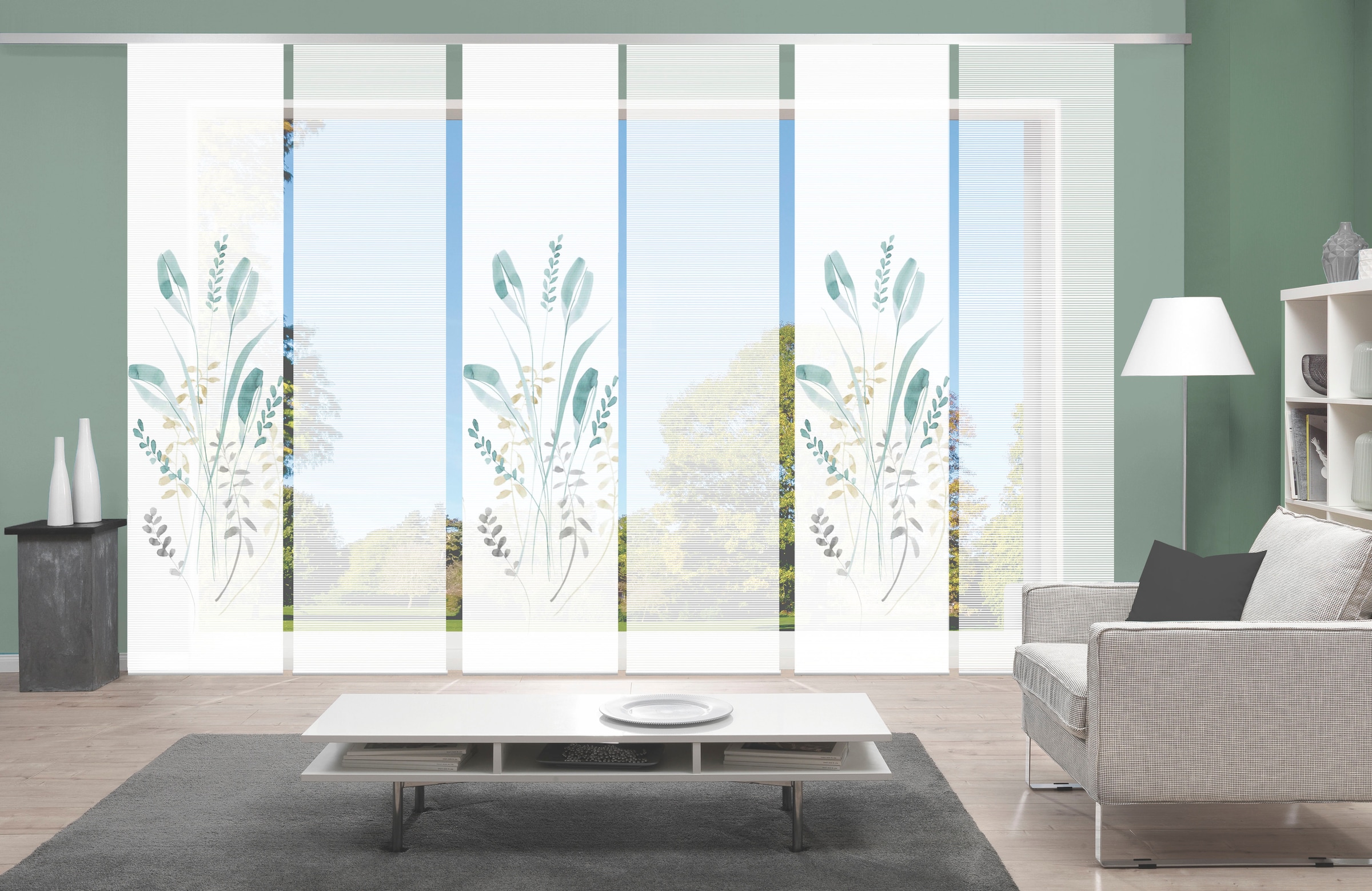 Vision S Schiebegardine "AYENE 6er SET" Paneelwagen 6 Stk. tlg. Schiebevorh günstig online kaufen