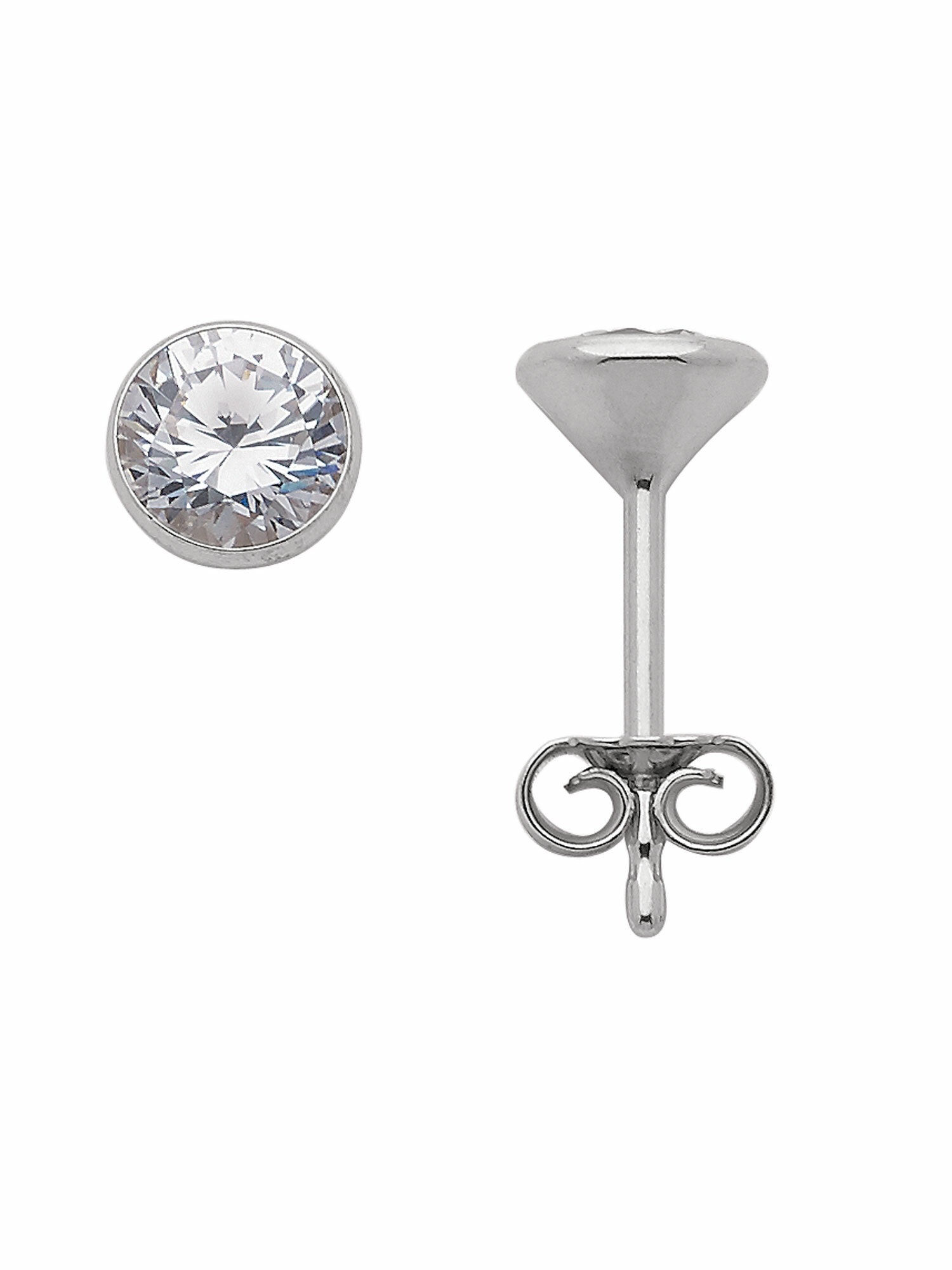 Adelias 925 Sterling Silver Stud Earrings Silver 5.5 mm