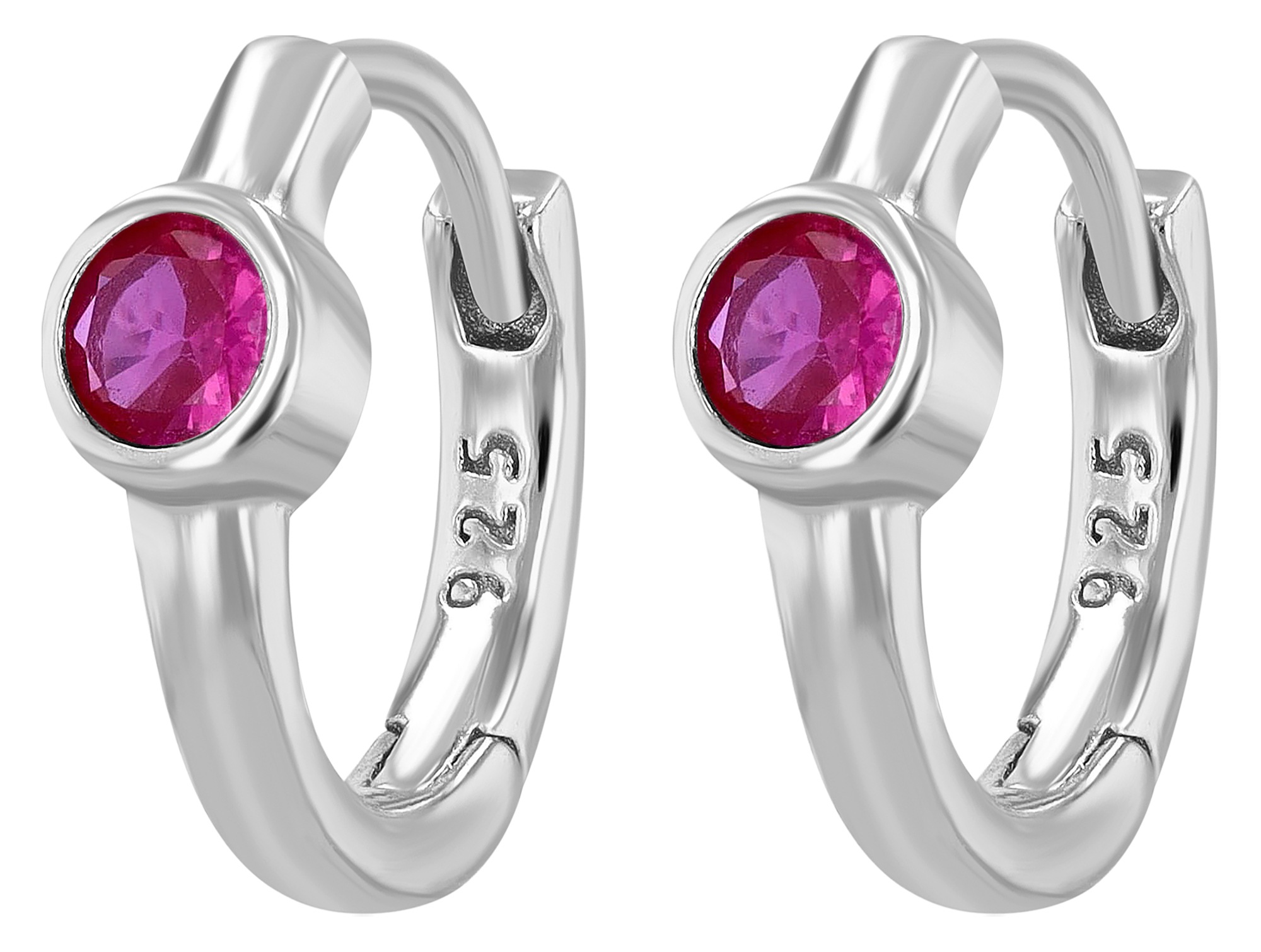 Adelia´s Klappcreolen »Damen Ohrringe – Klappcreole aus 925 Silber mit Zirkonia« Perfekt als Geschenk zum Valentinstag