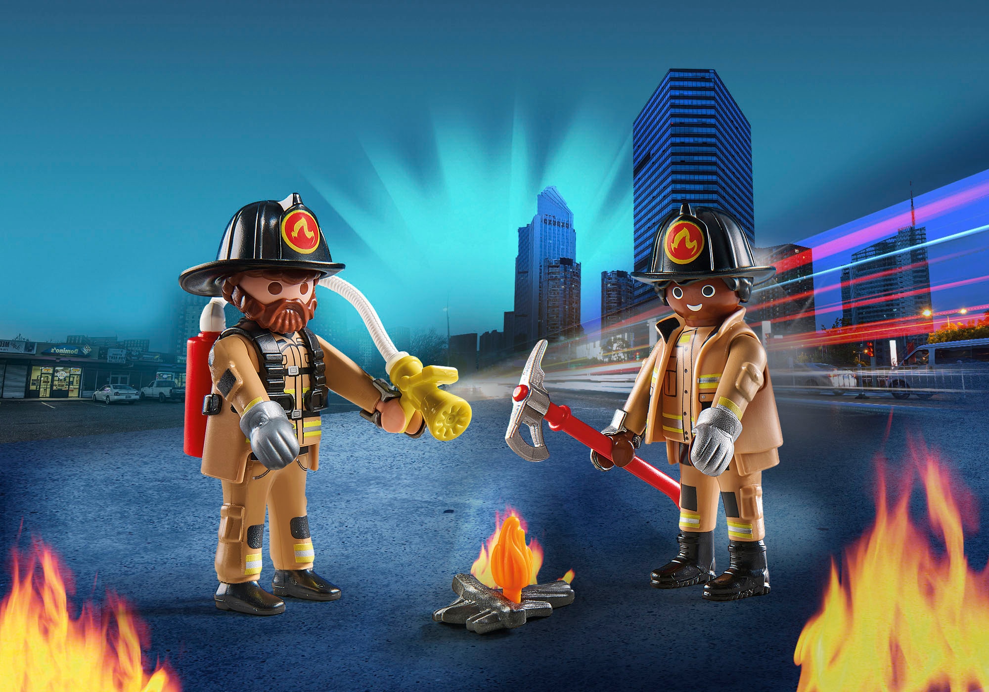 Playmobil® Konstruktions-Spielset »Feuerwehrmänner (71207), DuoPack«, (15 St.), Made in Europe