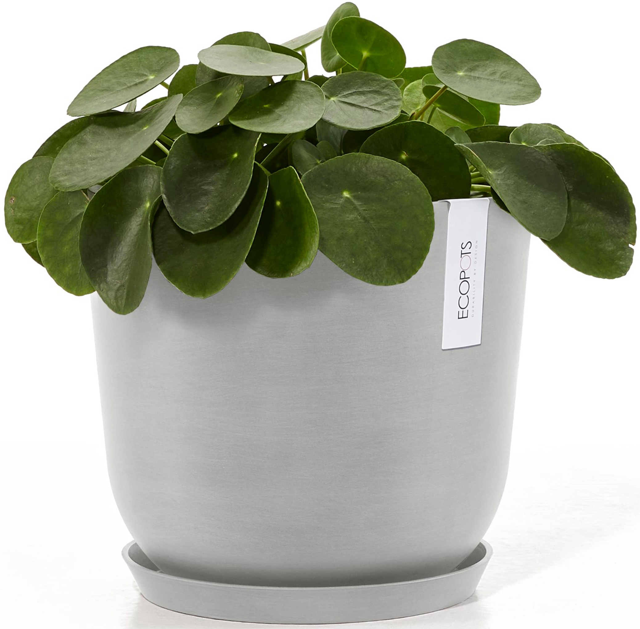 ECOPOTS Blumentopf »Oslo 25 + Wassersystem Weißgrau«, für innen und außen: frostsicher, bruchsicher und lichtbeständig