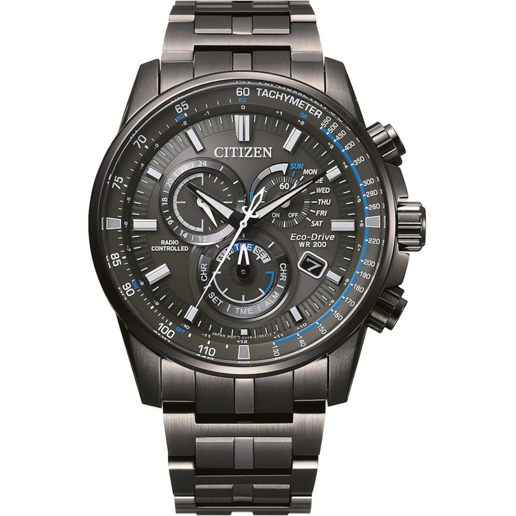 Citizen Funkchronograph »CB5887-55H«, Armbanduhr, Herrenuhr, Solar, Stoppfunktion