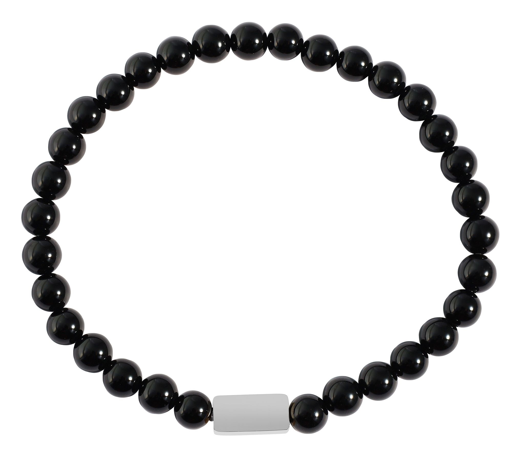 Adelia´s Gliederarmband »Edelstahl Armband Kugelarmband mit Perle und Onyx« Perle, silberfarben