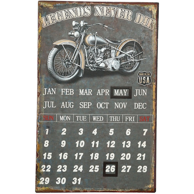 Black Friday Ambiente Haus Metallbild »Metallbild Kalender - Biker  25x40cm«, (1 St.) | BAUR