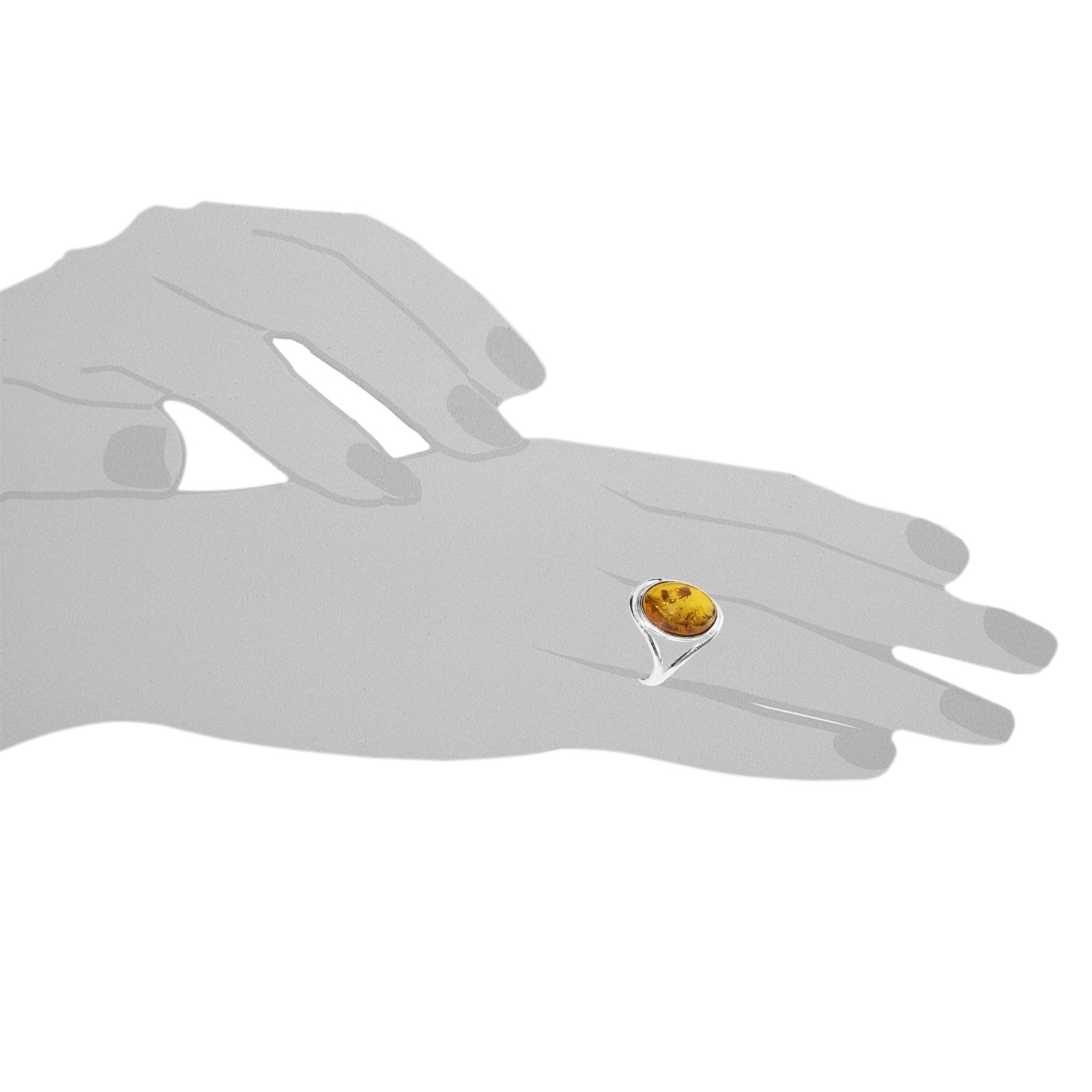 OSTSEE-SCHMUCK Fingerring »- Agnes - Silber 925/000 - Bernstein«