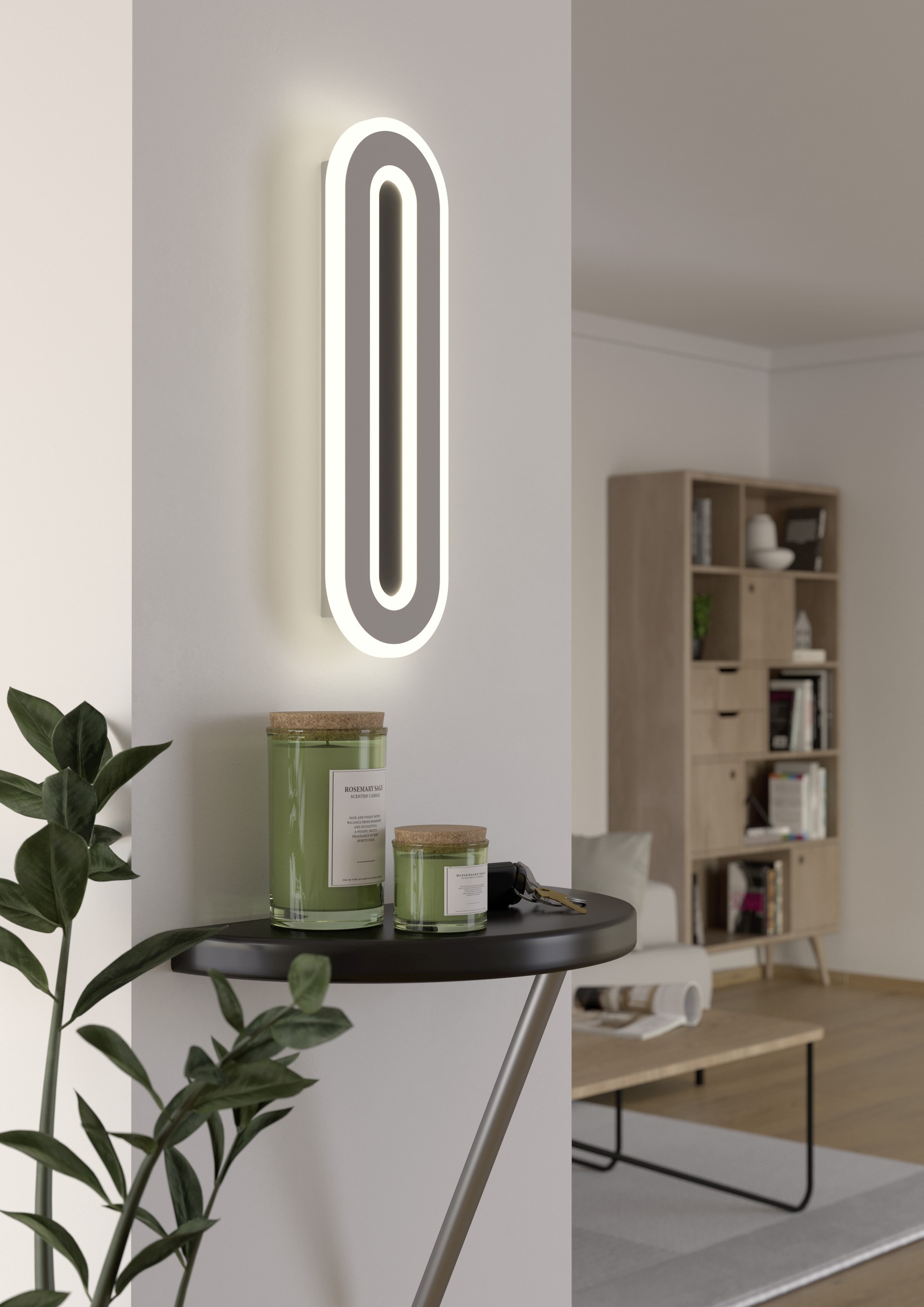 EGLO Wandleuchte »MACCHIONI Wandlampe - Stahl, Kunststoff - LED - 12W - IP20« LED-Modul 1 Stk. Neutralweiß Wandstrahler, Wandspot, Wohnzimmer, Flur, L40 x B12 x AL4,5 cm