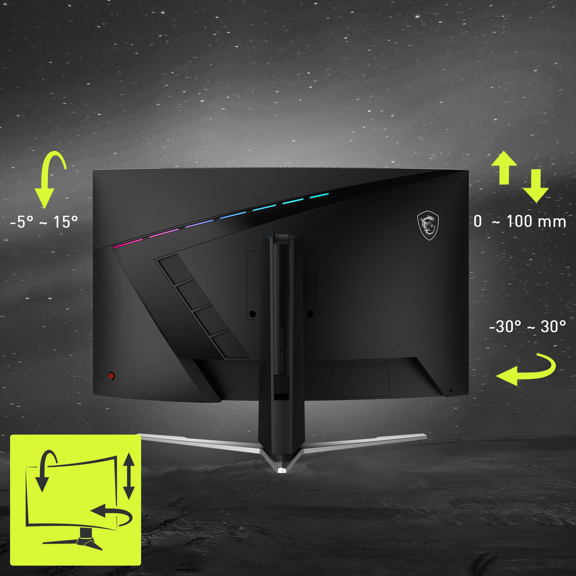 MSI Curved-Gaming-Monitor »MAG 325CQRF QD E2«, 80 cm/32 Zoll, 2560 x 1440 px, WQHD, 0,5 ms Reaktionszeit, 180 Hz, 5-Wege Joystick Navigation