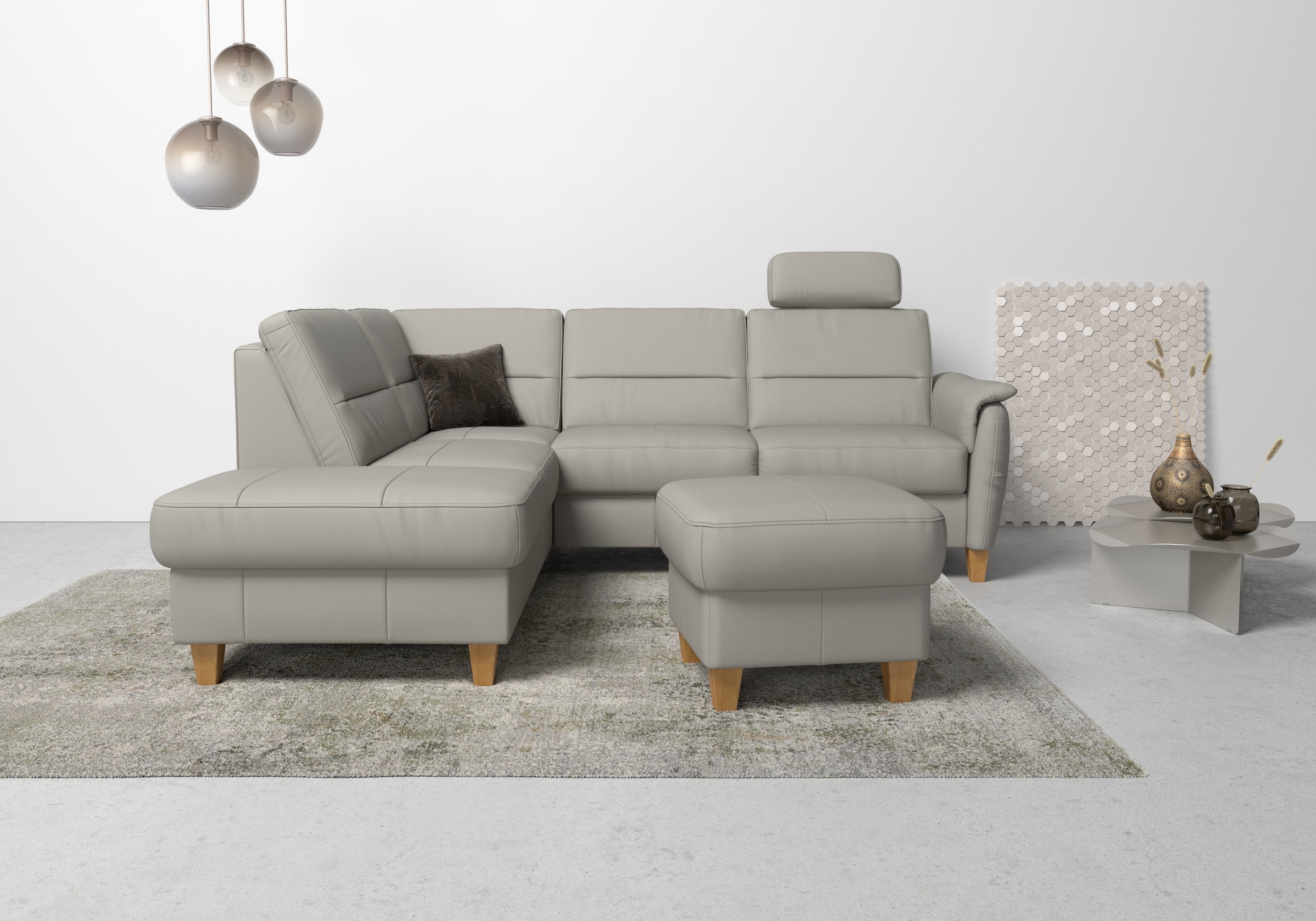 Home affaire Ecksofa "Palmera L-Form, B: 236 cm", optional Bettfunktion & B günstig online kaufen