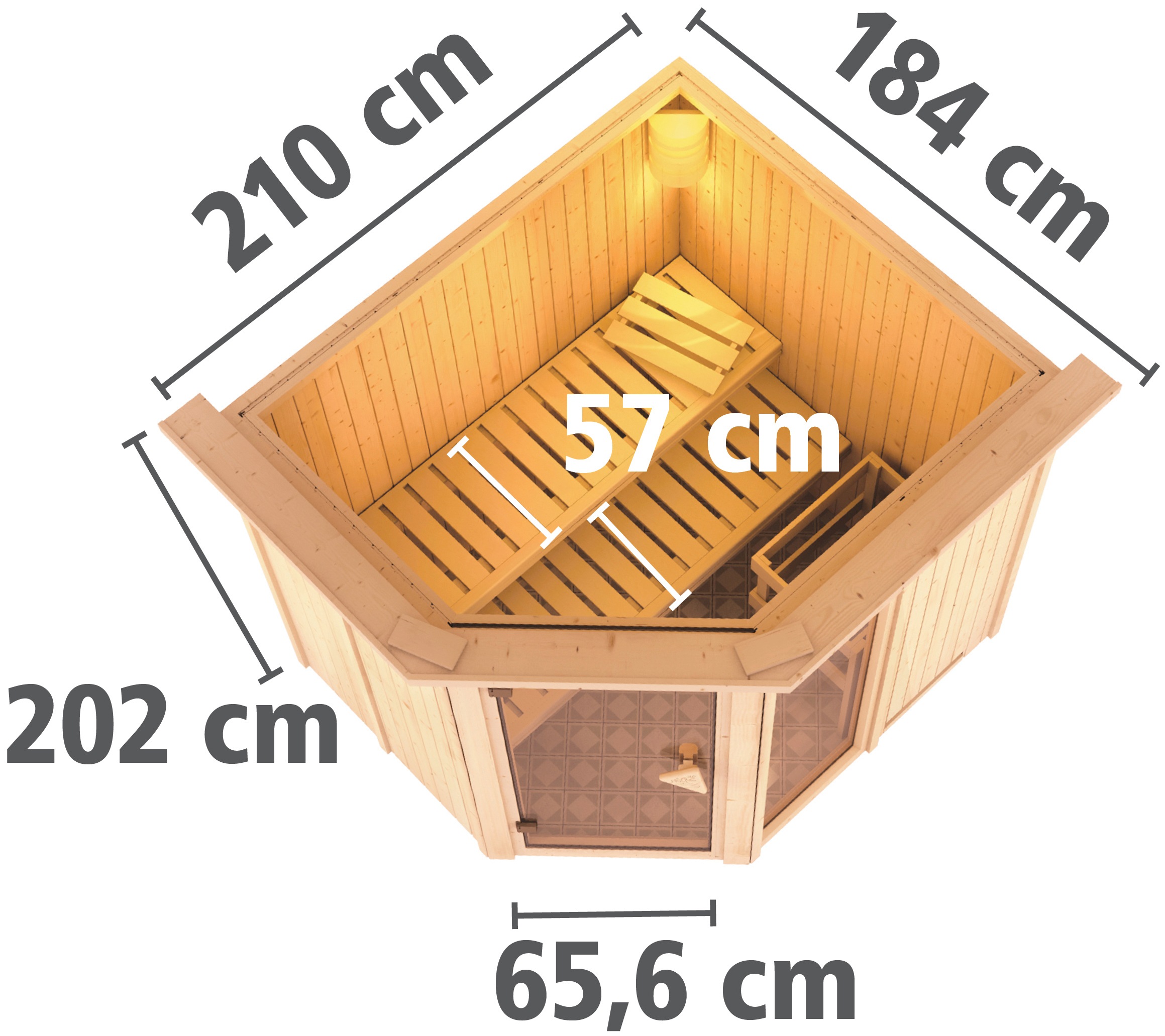 Karibu Sauna »Frigga 2«, (Set), 9-kW-Ofen mit integrierter Steuerung