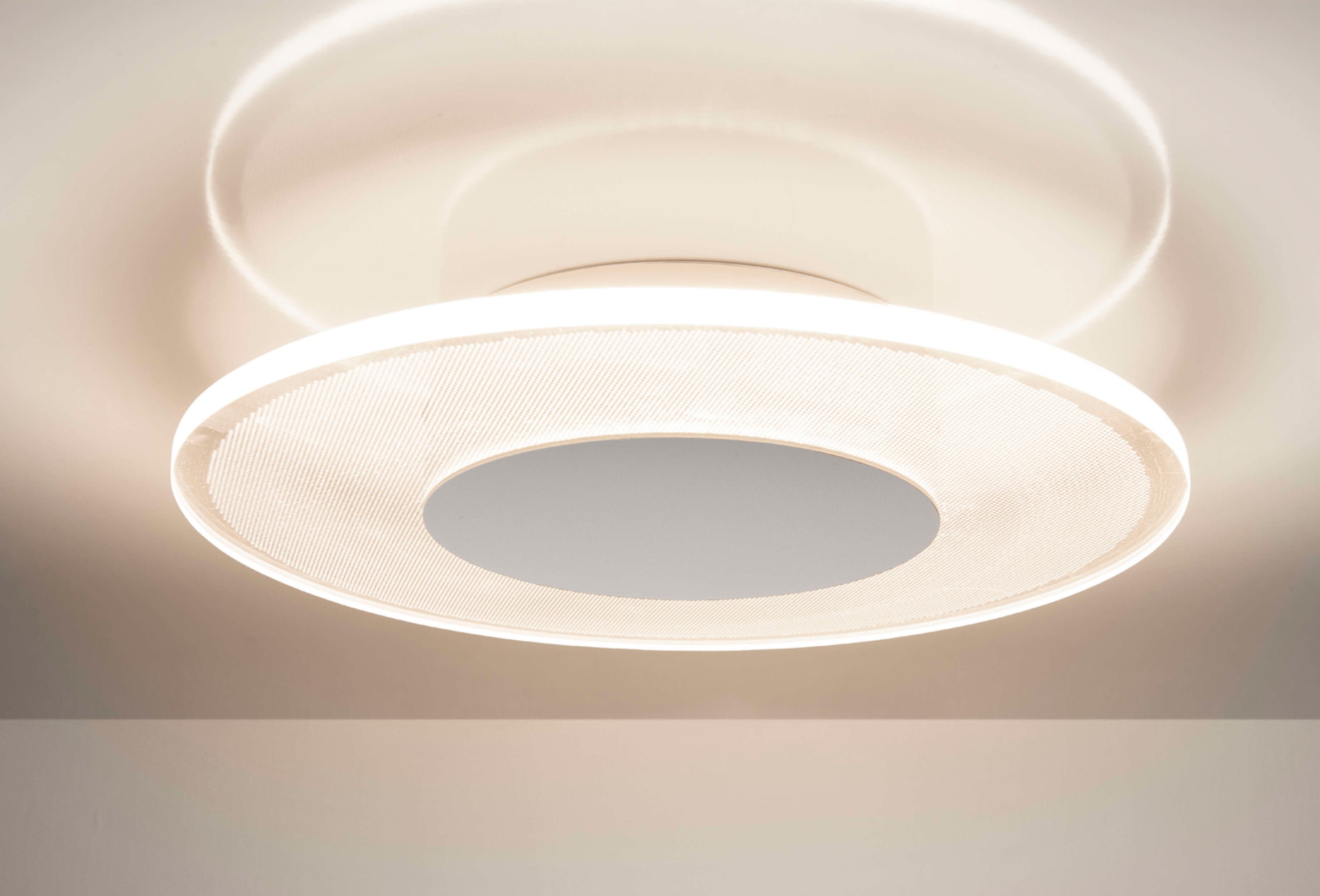 näve LED Deckenleuchte »Modesto«, 1 flammig, Leuchtmittel LED-Modul | LED fest integriert, weiß- satiniert, 3-Stufen dimmbar über Wandschalter, 60 warmweiße LED
