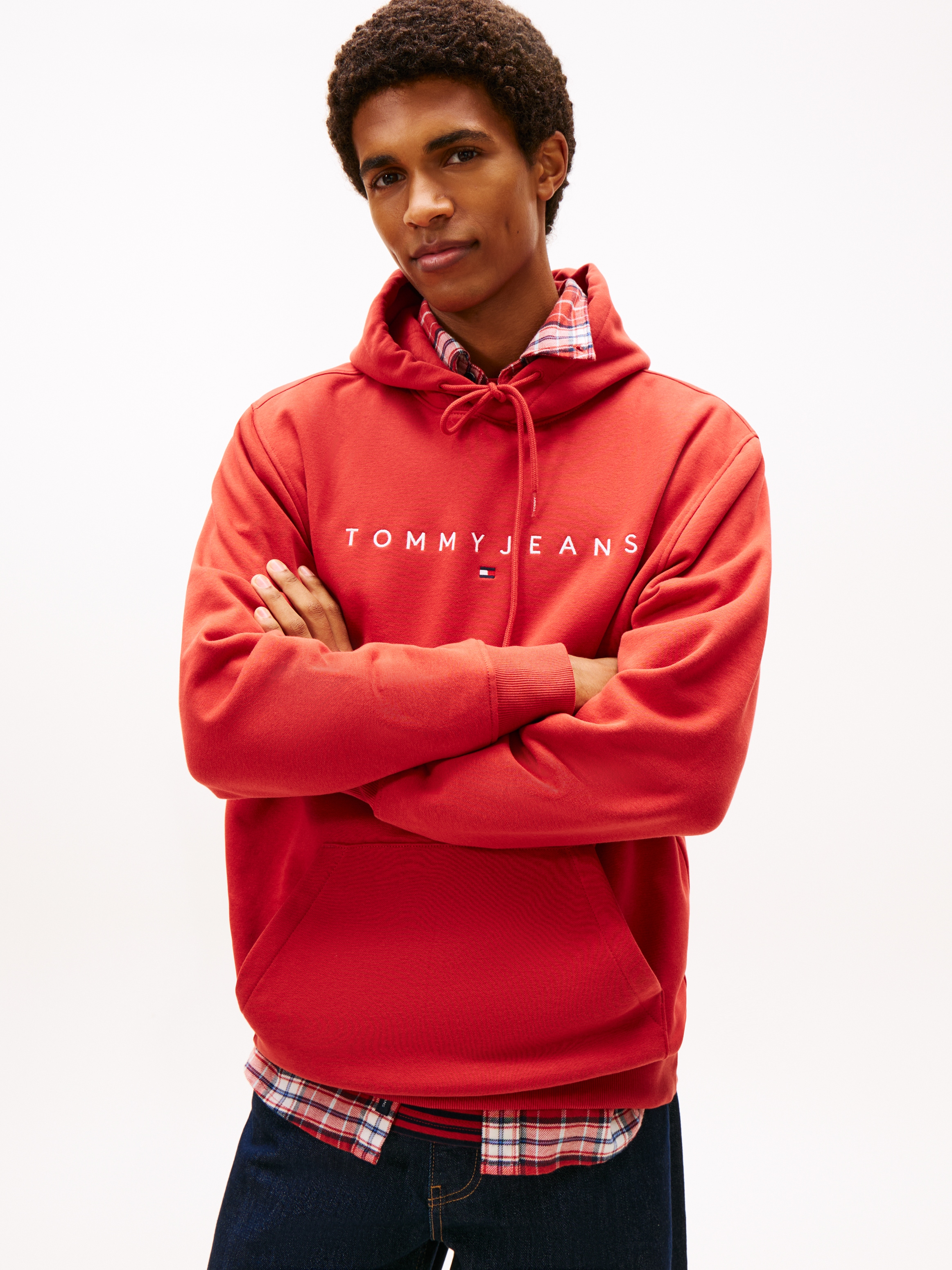 Tommy Jeans Hoodie "TJM REGULAR LINEAR LOGO HOODIE EXT", mit Logo-Stickerei
