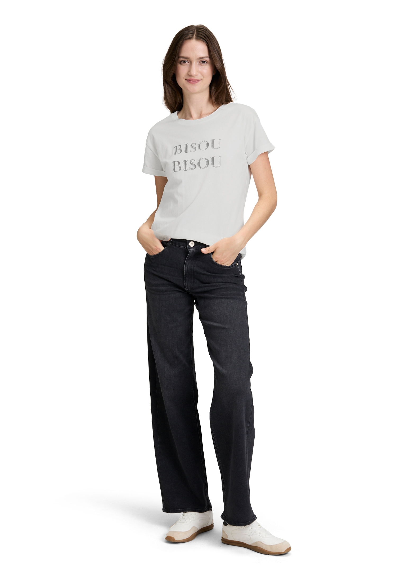 Betty&Co Kurzarmshirt »Betty & Co Casual-Shirt mit Stickerei«, (1 tlg.)