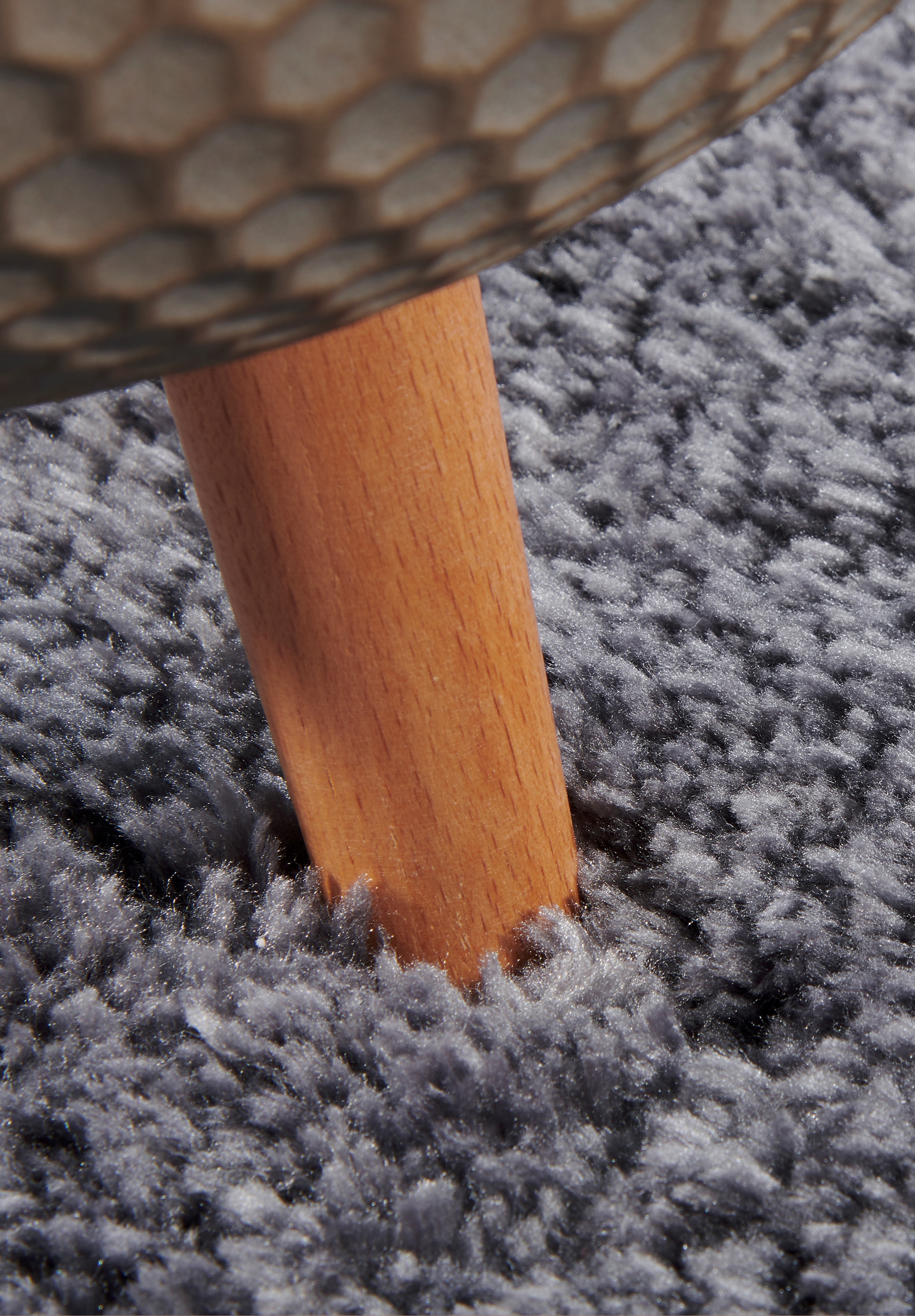 HANSE Home Hochflor-Teppich »Olaf«, rund, 38 mm Höhe, Langflor, Shaggy, einfarbig, flauschig, weich, glänzend, modern, uni
