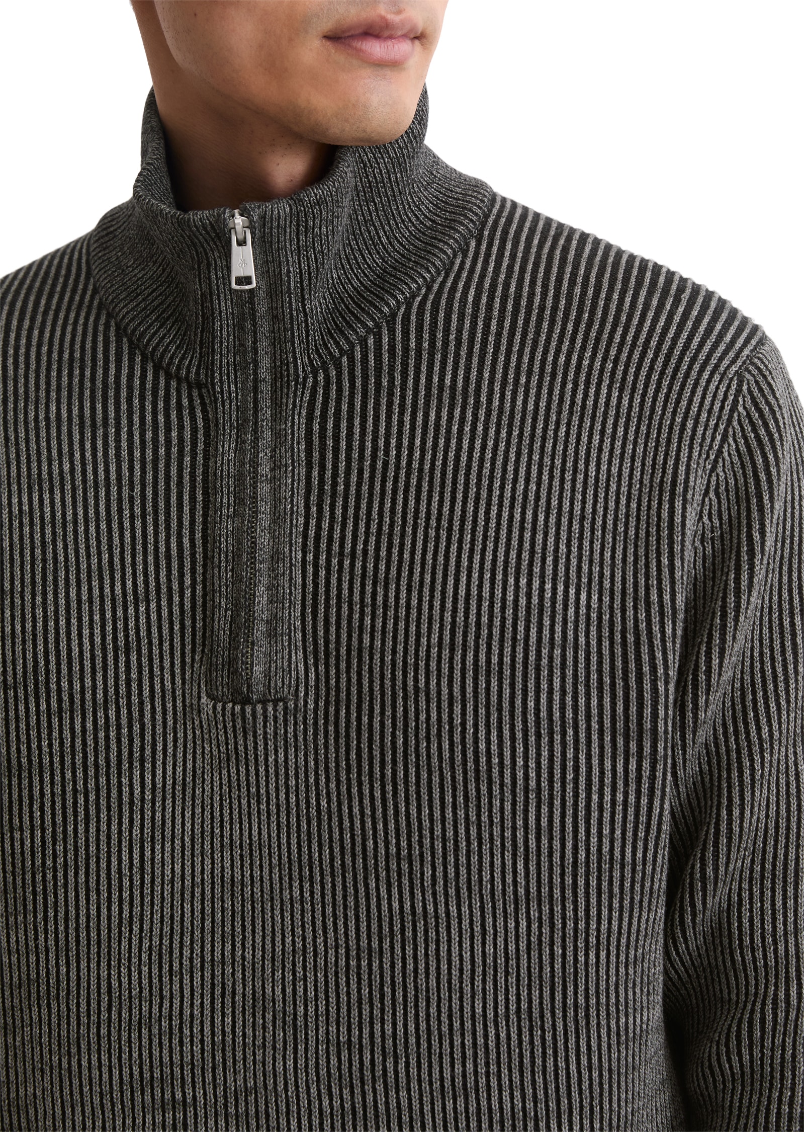 Marc O'Polo Troyer, Stehkragen, regular fit, Bi-Color-Look