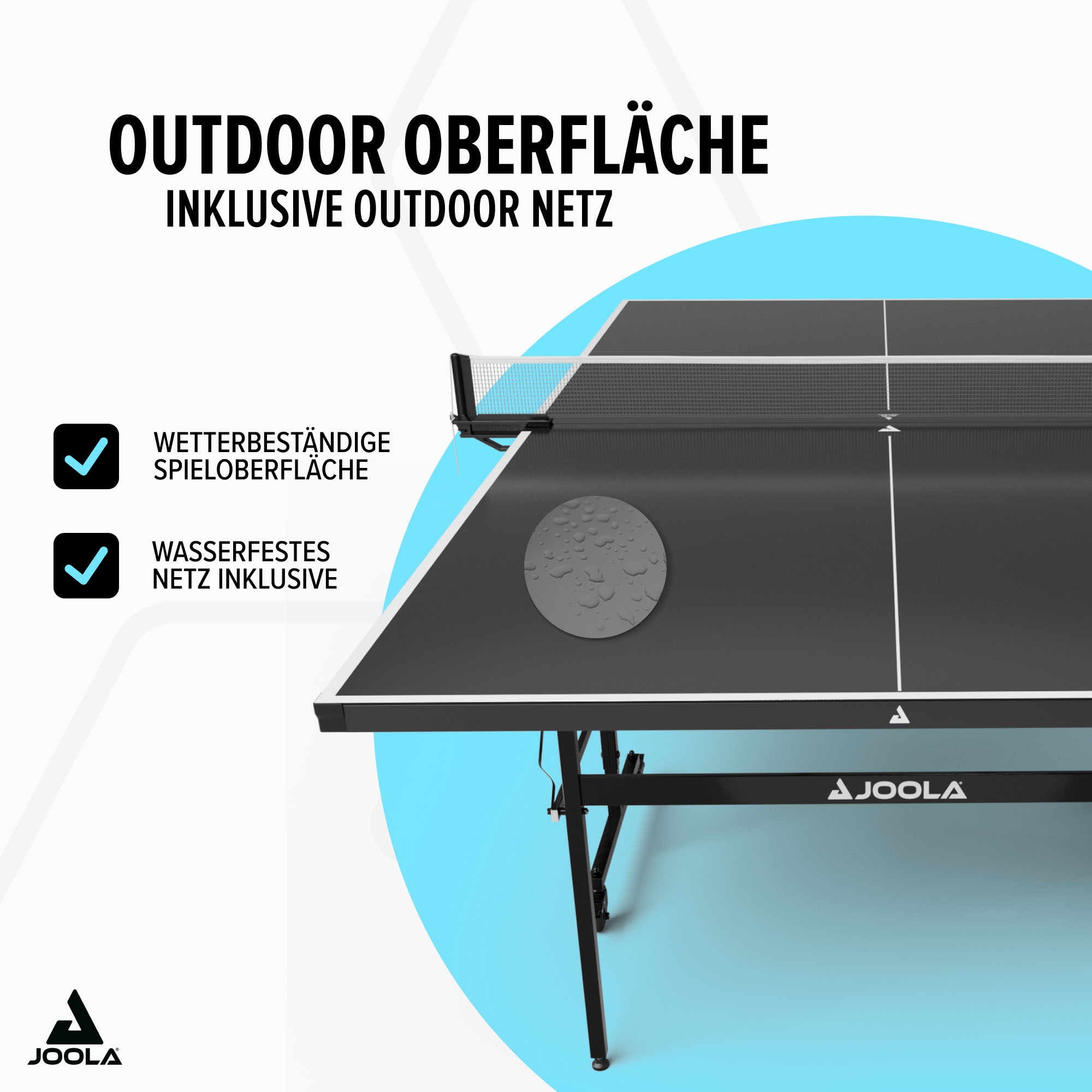 Joola Tischtennisplatte »Outdoor Nova 100A« wetterfest, klappbares Untergestell, inkl. Netz