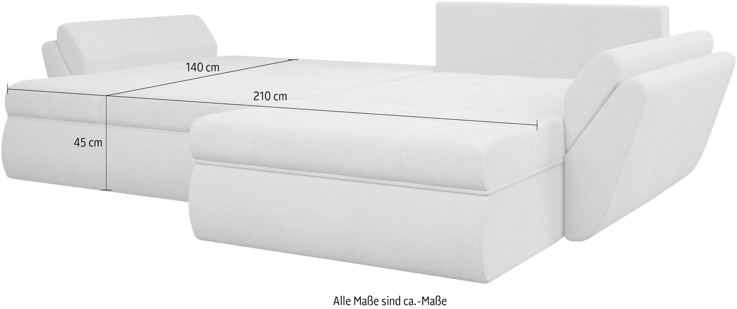 INOSIGN Ecksofa »Iolani«, mit Bettfunktion und Bettkasten
