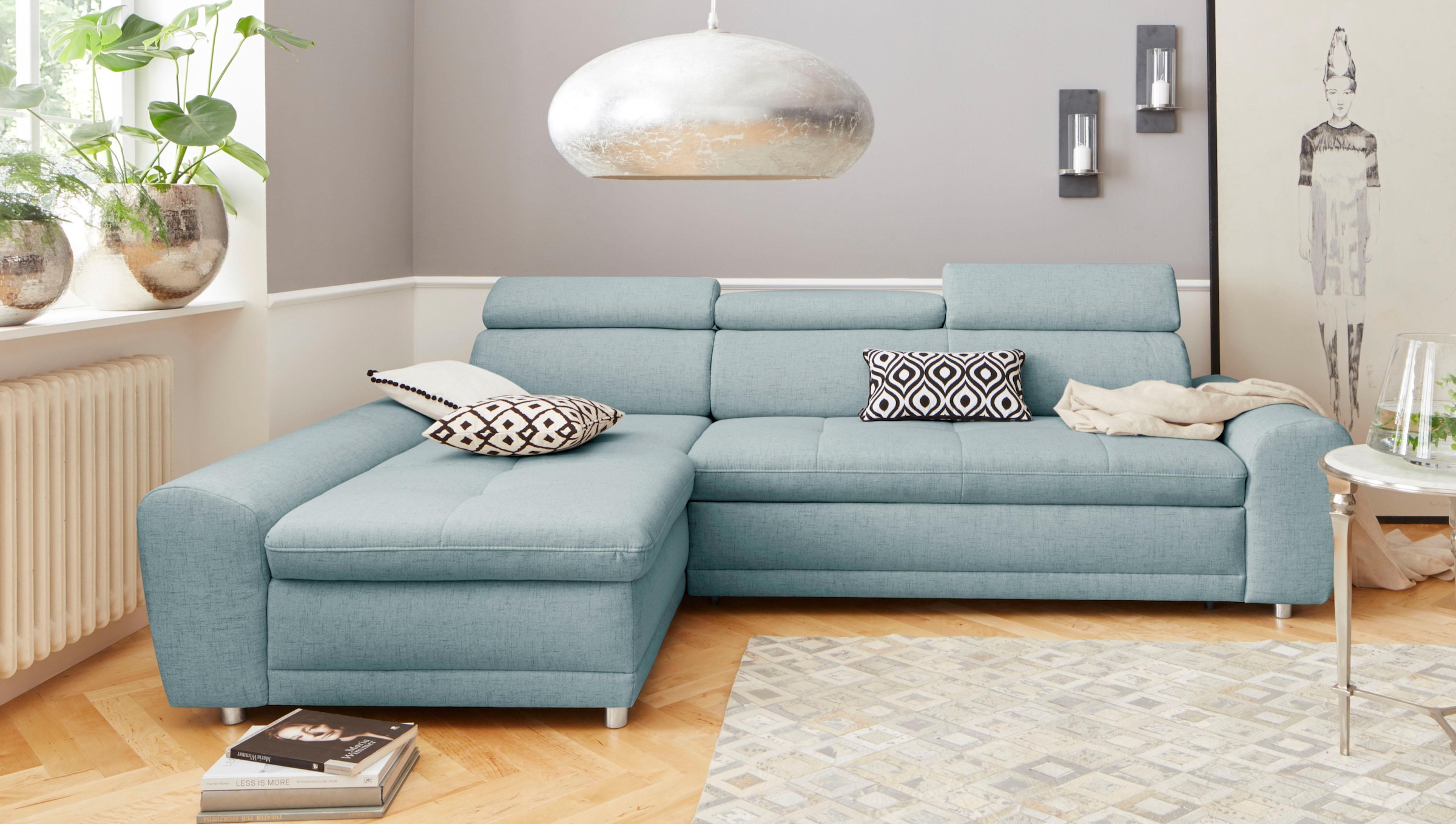 sit&more Ecksofa "Riva L-Form" inklusive Kopteilverstellung, wahlweise mit Schlaffunktion