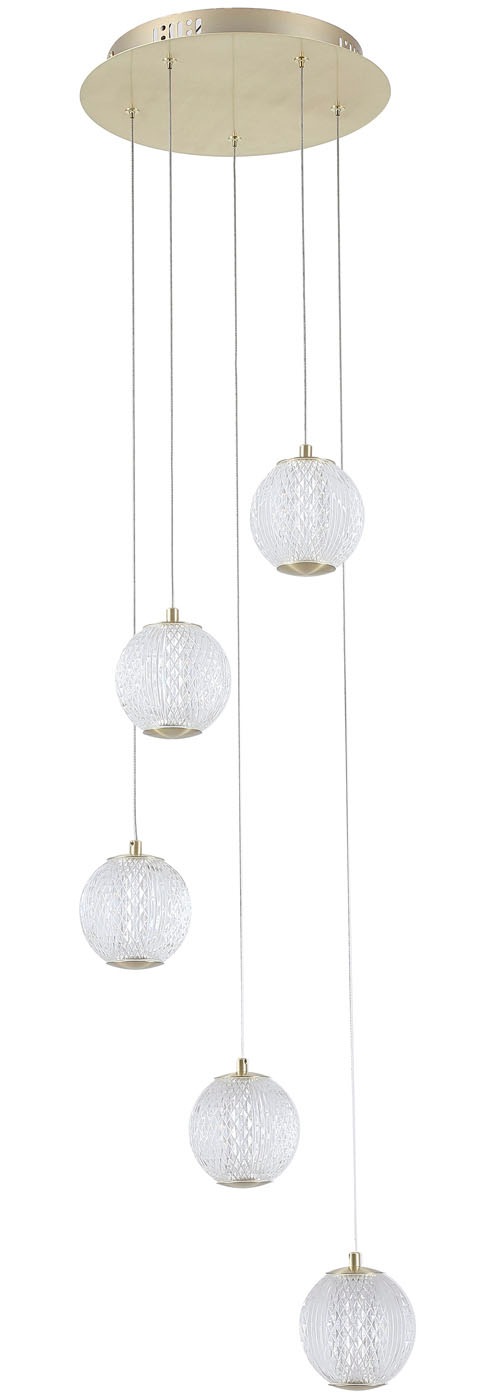 Searchlight LED-Hängeleuchte »Hängeleuchte Allure, 5-flammig« LED-Modul 1 Stk. Warmweiß Eiskugel-Optik