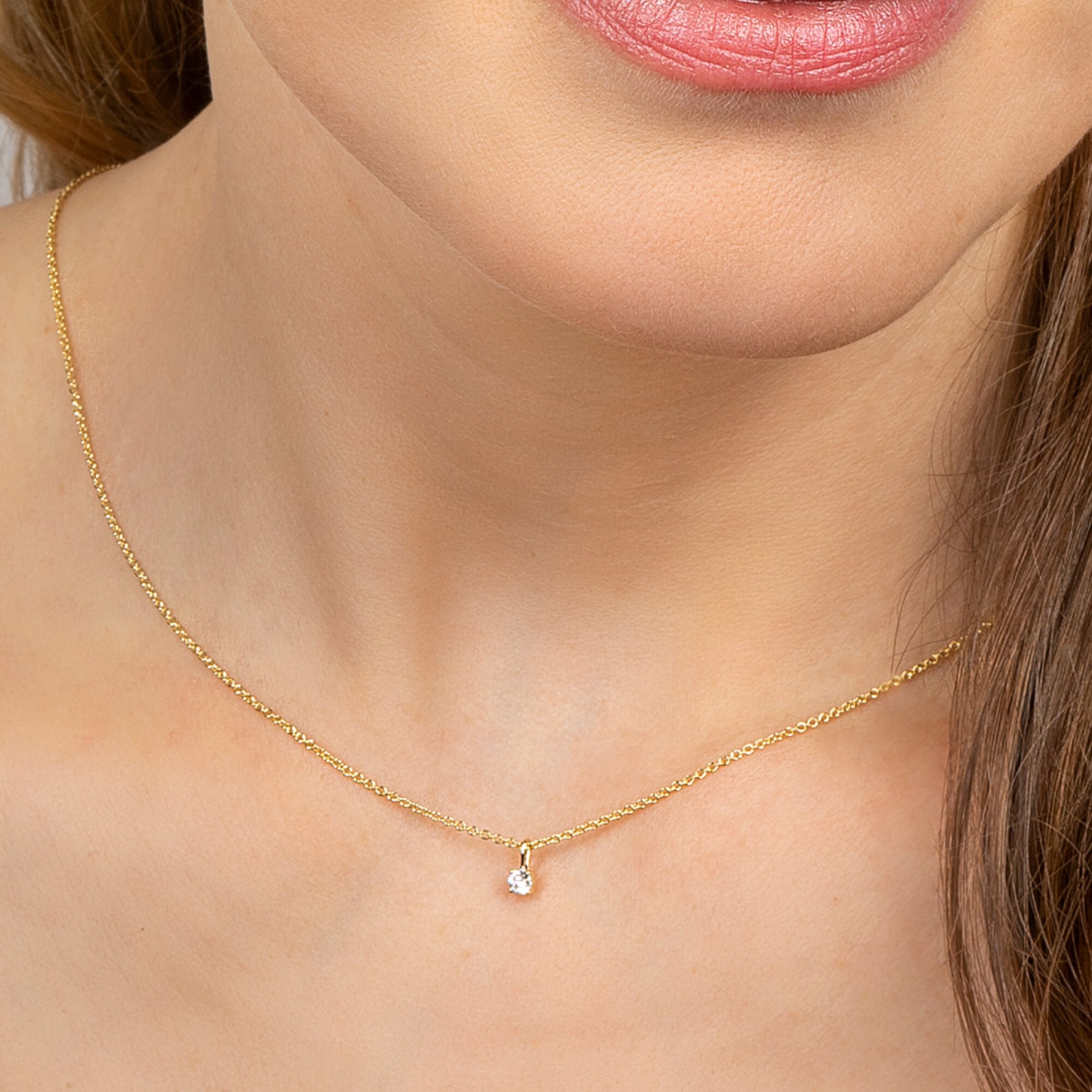 ONE ELEMENT Kette mit Diamant Halskette 585 »0.1 Schmuckset Gelbgold«, Anhänger - bestellen Set verstellbarer | mit Anhänger Damen aus BAUR Brillant ct