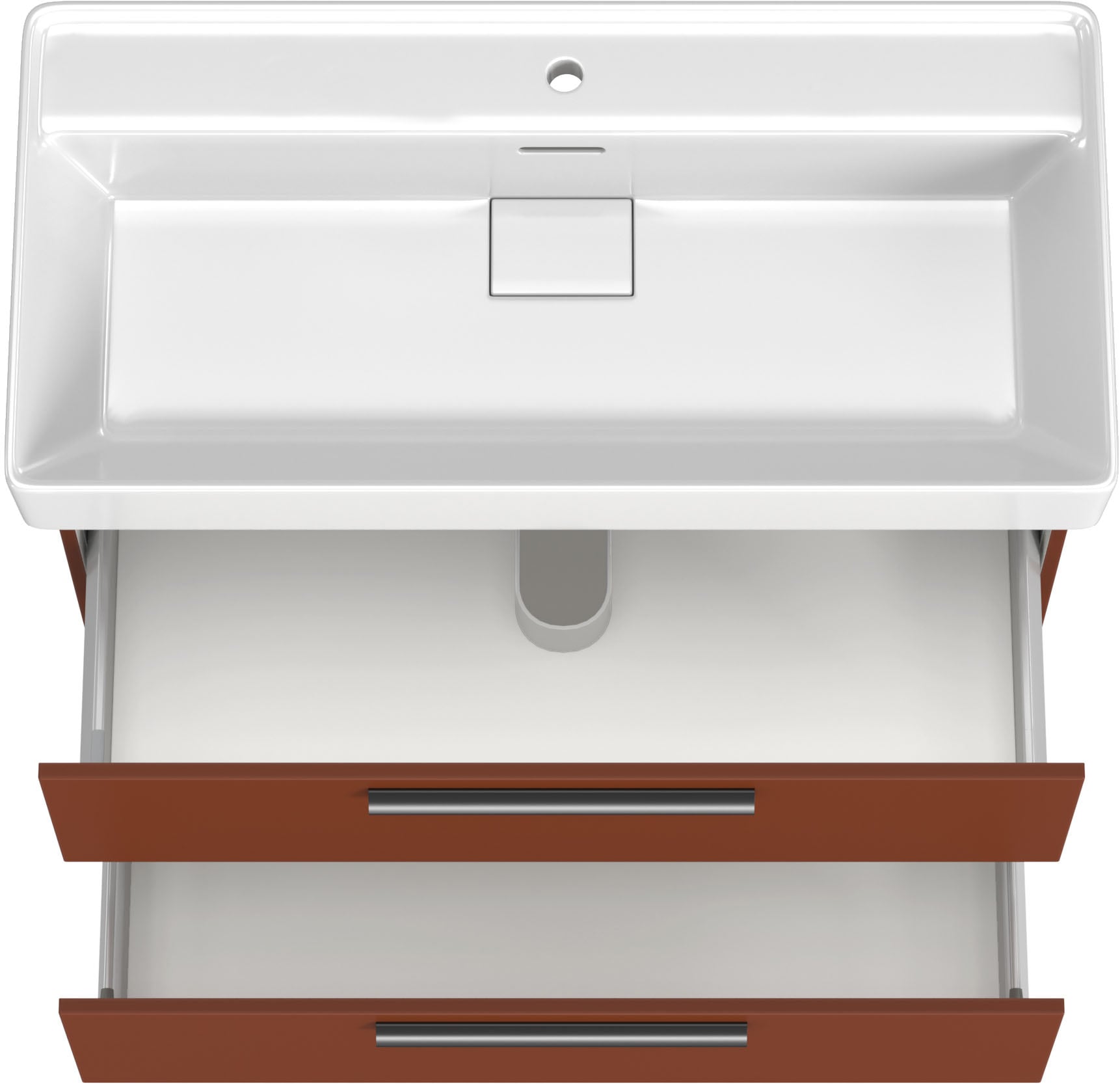 welltime Waschtisch »SALVADA, Softclose-Auszüge, Keramikbecken« Maße (B/T/H): 100/48/63 cm,  Rot, Lochbohrung für eine Armatur, Anti-Finger-Print