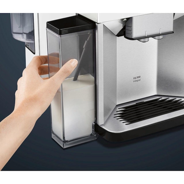 contenitore per il latte integrato 1,5 due tazze contemporaneamente 2 litri colore: Bianco Siemens TQ507D02 EQ.500 Macchina da caffè integrale facile da usare 
