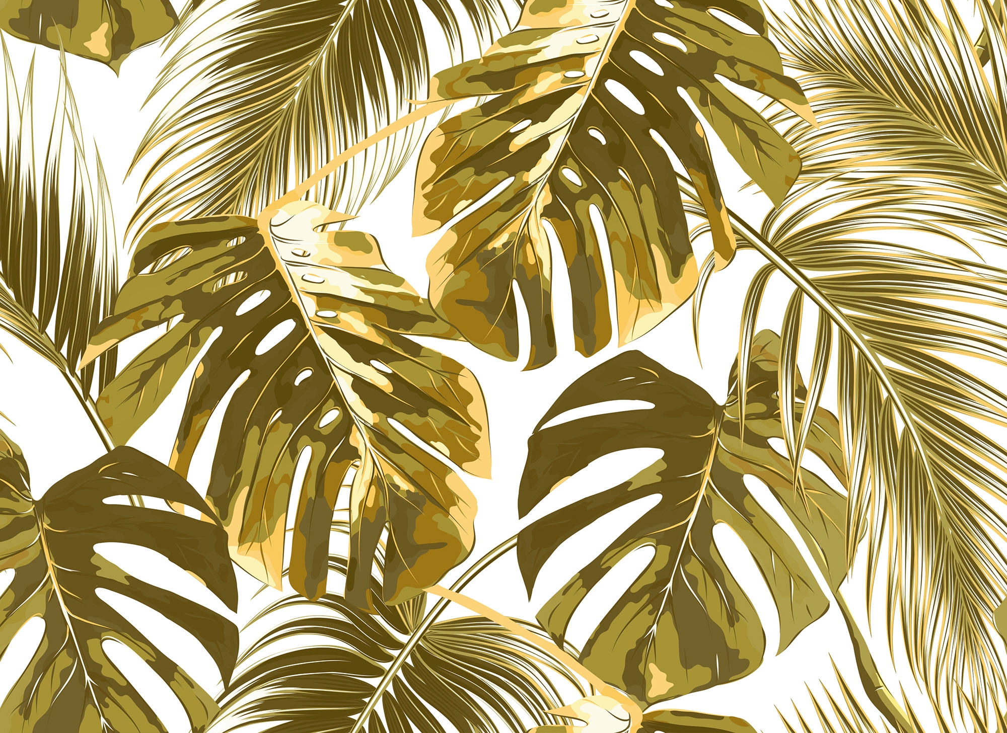 living walls Fototapete "Designwalls Palm Leaves 2" glatt Vlies, Wand, Schräge, Decke