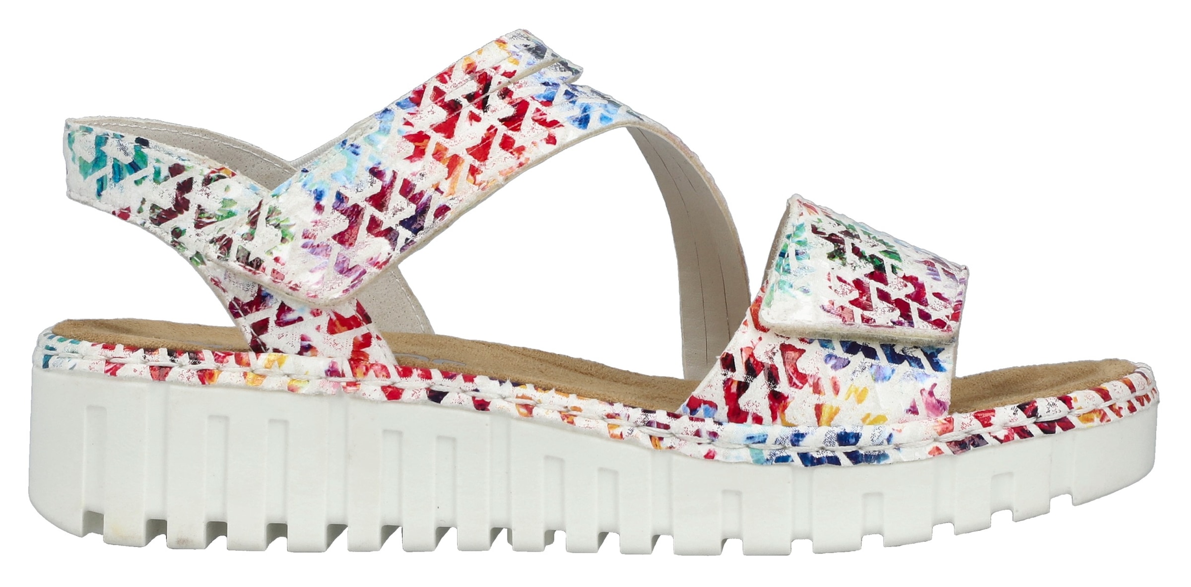 Rieker Plateausandale, Sommerschuh, Sandalette, Keilabsatz, mit Klettriemchen