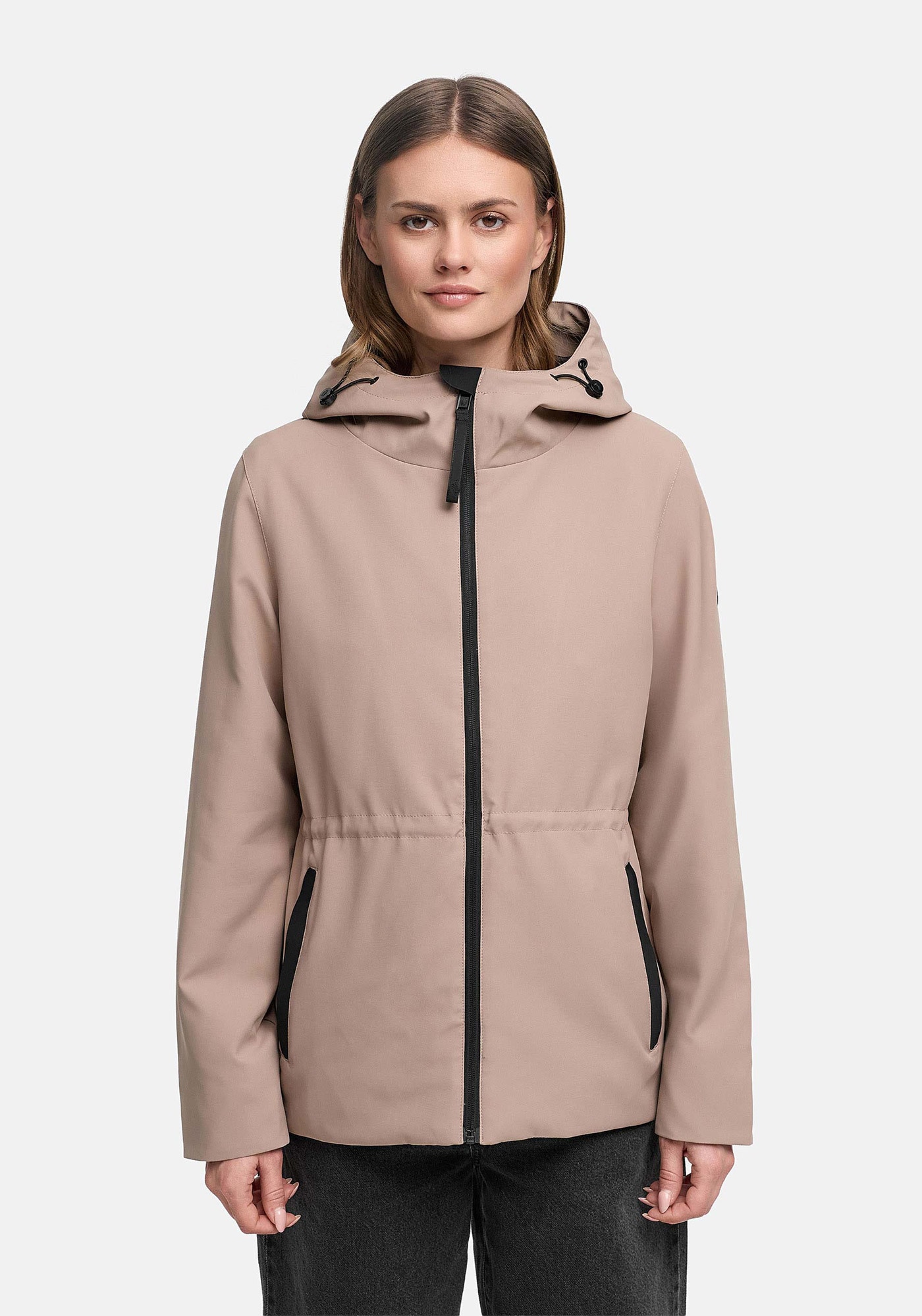 Marikoo Outdoorjacke "Katzilein" Leichte Übergangsjacke mit Kapuze und Kordelzug