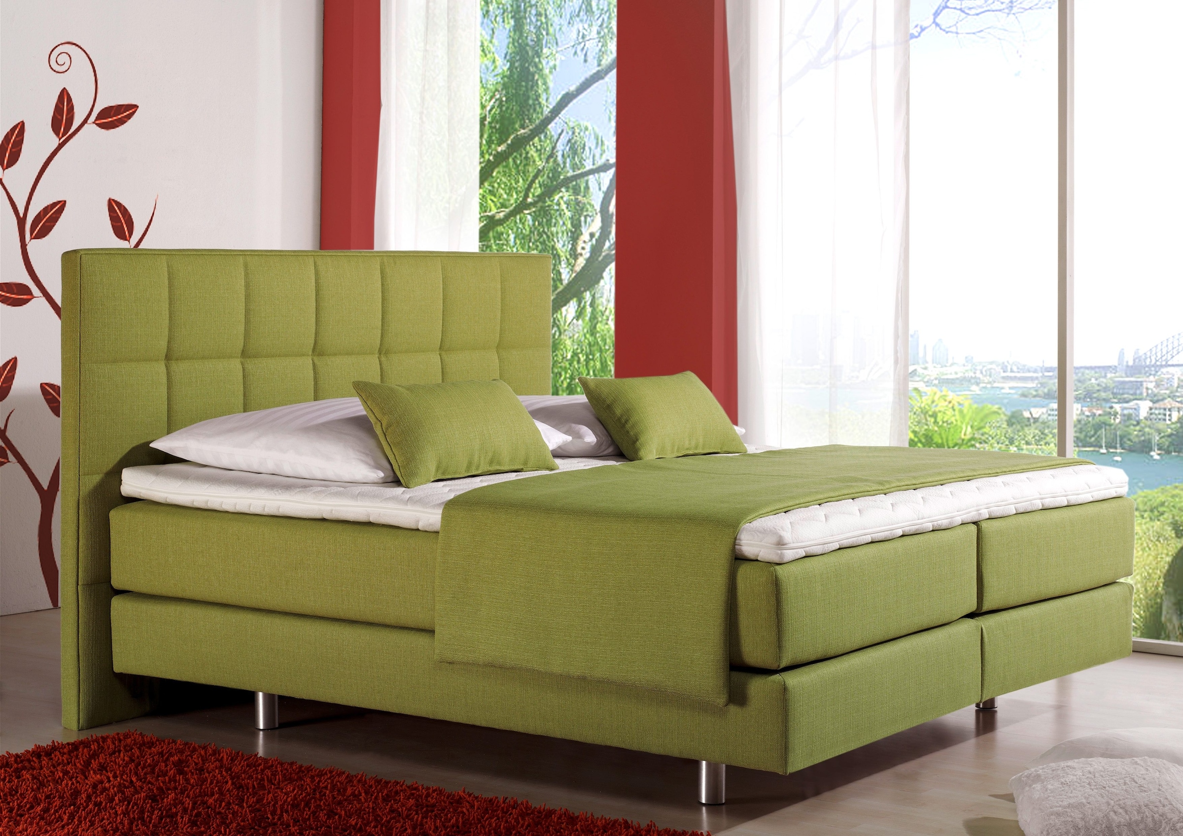 Home affaire Boxspringbett "Neon" in 3 Matratzenarten, feine Steppung im Ko günstig online kaufen