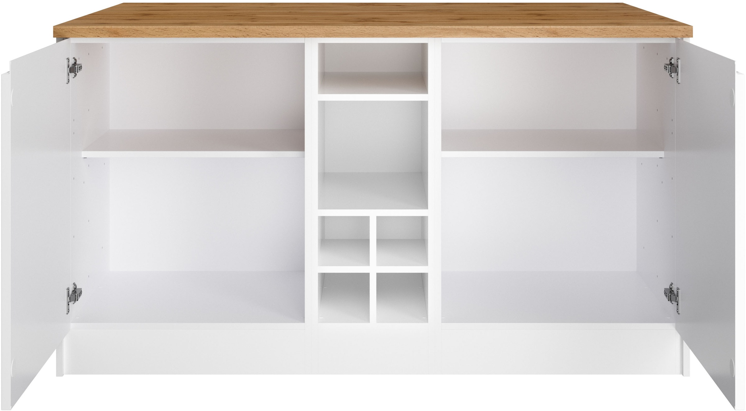 KOCHSTATION Kücheninsel »KS-Virginia« Breite 153 cm, MDF-Fronten, Flaschenregal