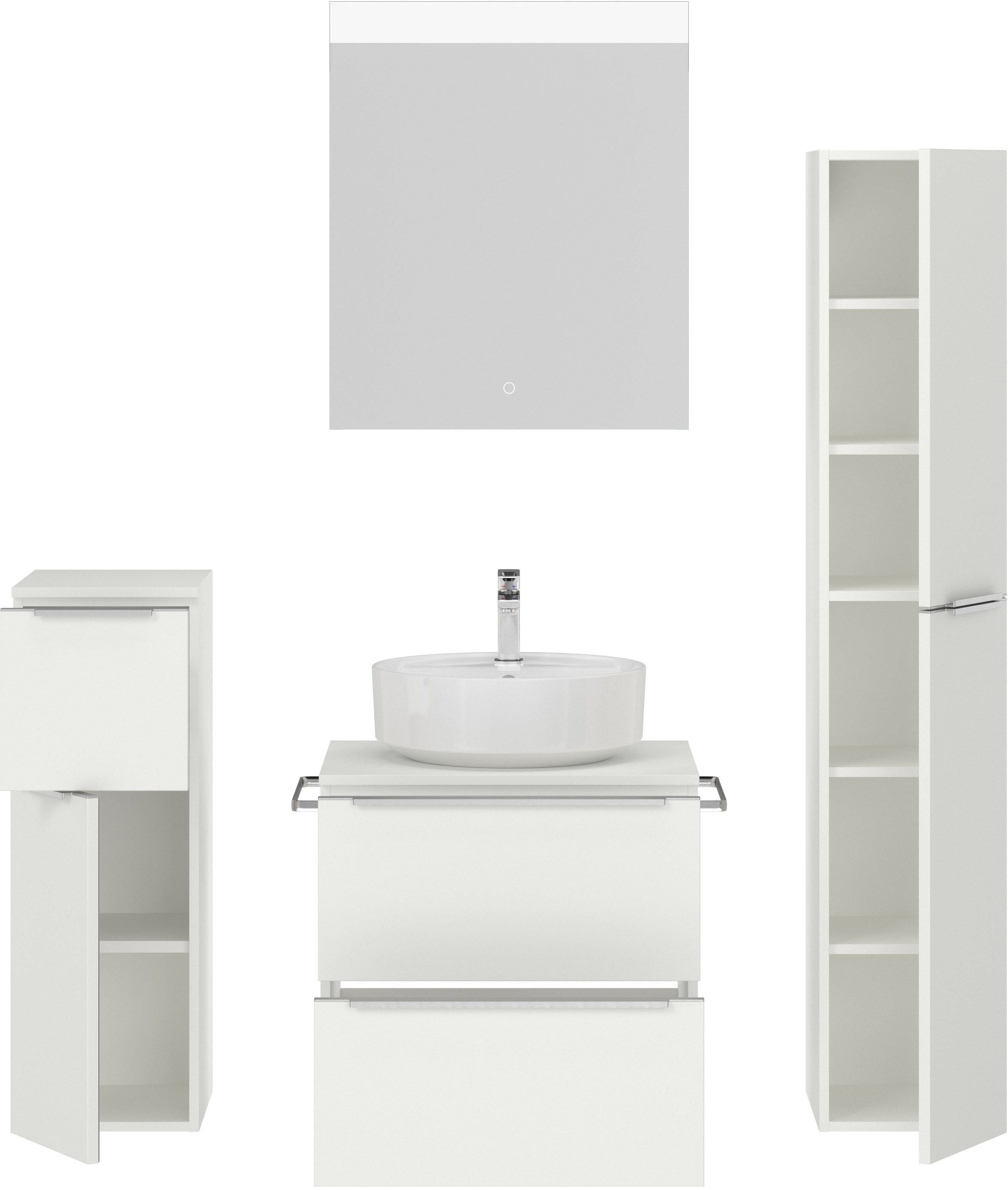 nobilia® Badmöbel-Set »Alvene« vormontiert, mit Soft-Close, 4 Stk. tlg.