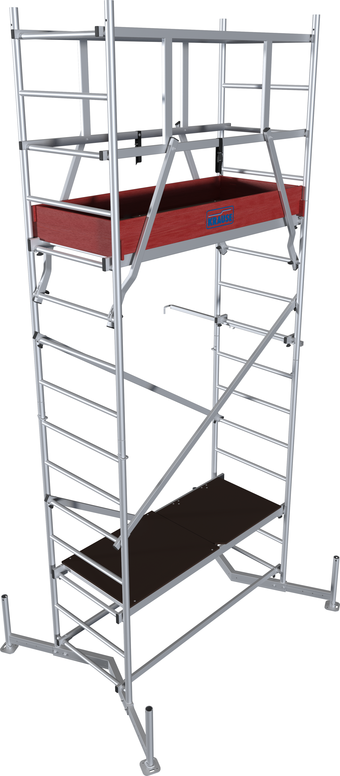 KRAUSE Arbeitsgerüst "ClimTec System" Set, Komplettgerüst, inkl. 1 Aufstockung, Arbeitshöhe: 5 Meter