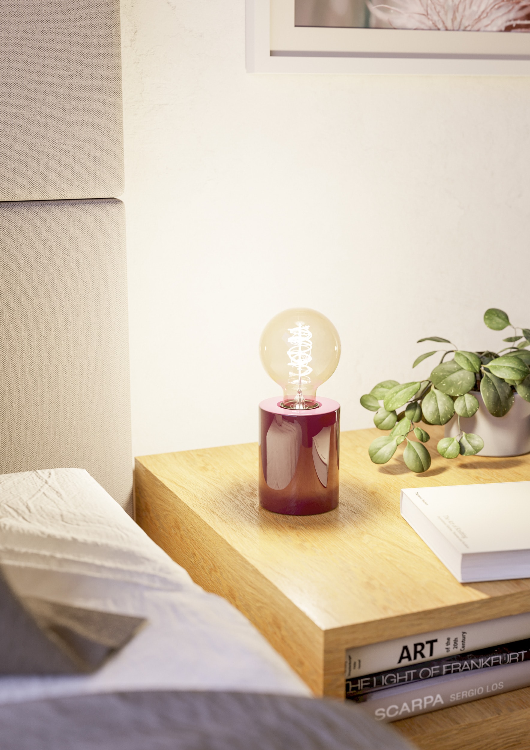 EGLO LED Tischleuchte »MURAMA« E27 1 Stk. Nachttischlampe Zylinder, Deko Tischleuchte Wohnzimmer, E27 Fassung