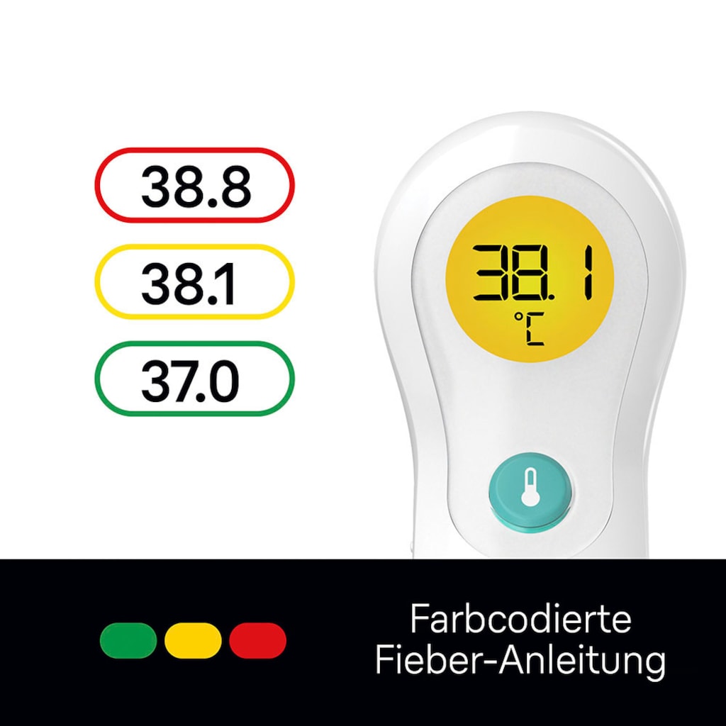 Braun Stirn-Fieberthermometer »No touch + touch Stirnthermometer - BNT300«, Mit Position Check™ - Anleitung für genaue Messwerte