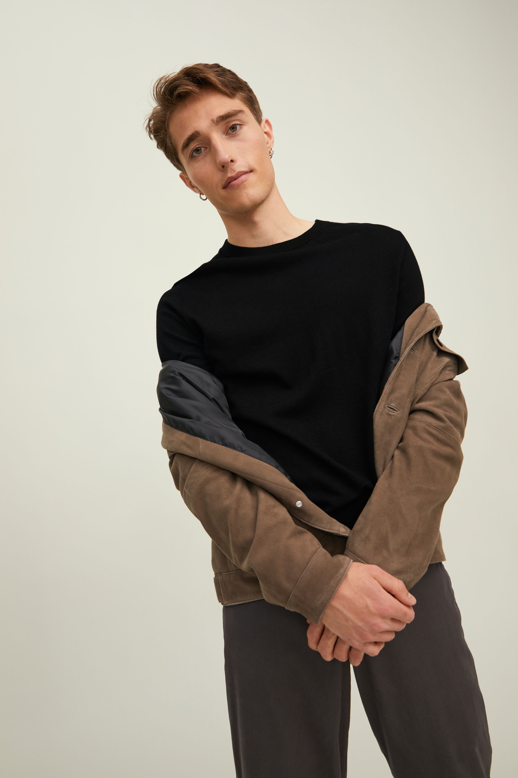Jack & Jones Rundhalspullover "JPRBLAMARK MERINO KNIT CREW NECK LN" Wolle, regular fit