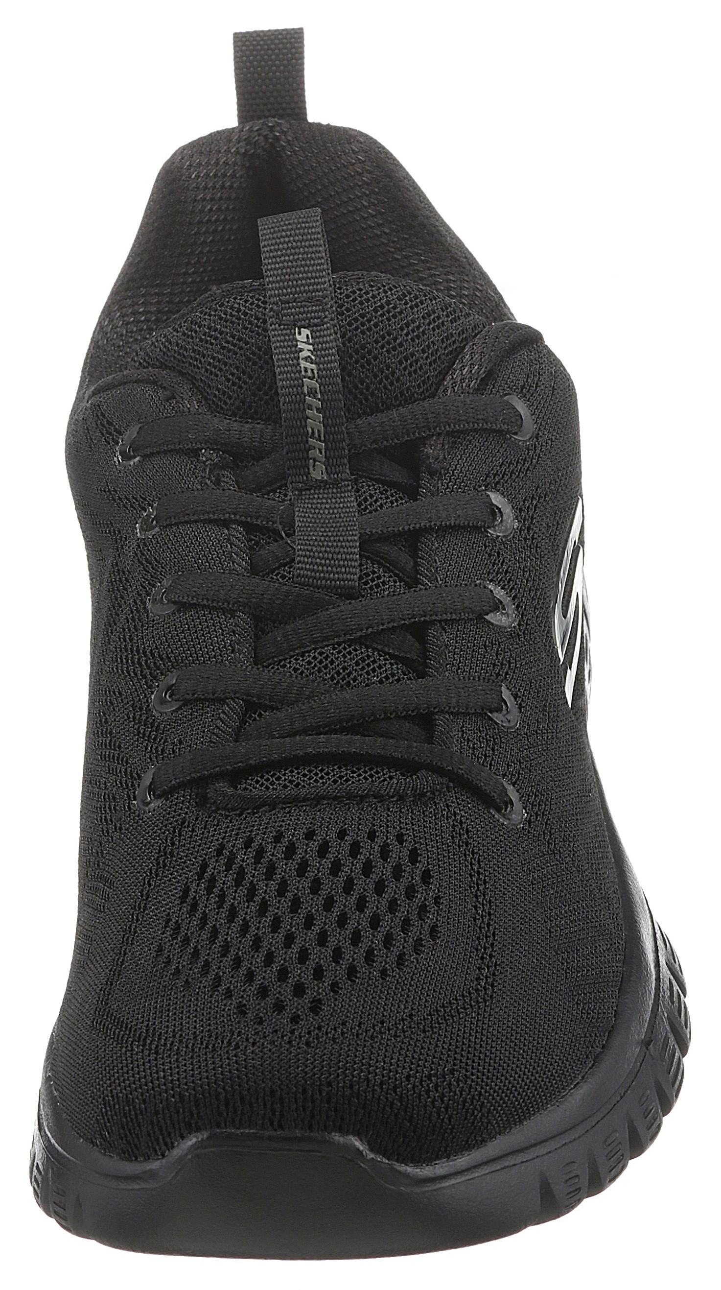Sneaker SKECHERS "Graceful - Get Connected", Damen, Gr. 38, schwarz (schwarz uni), Textil, Schuhe Sneaker, Freizeitschuh, Halbschuh, Schnürschuh für die Maschinenwäsche geeignet, Topseller 3