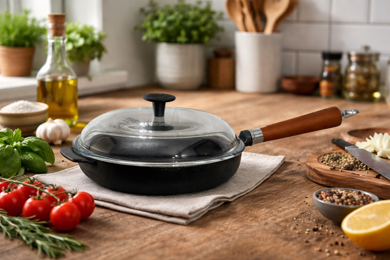 Ronneby Bruk Bratpfanne »Maestro, hoch, mit Glasdeckel« Gusseisen 1 tlg.