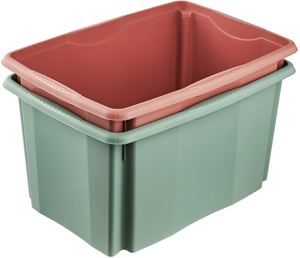 keeeper Aufbewahrungsbox »Emil, Box mit Deckel, 2er Set, 45 L, 55,5x40x30 cm« ineinander und aufeinander stapelbar